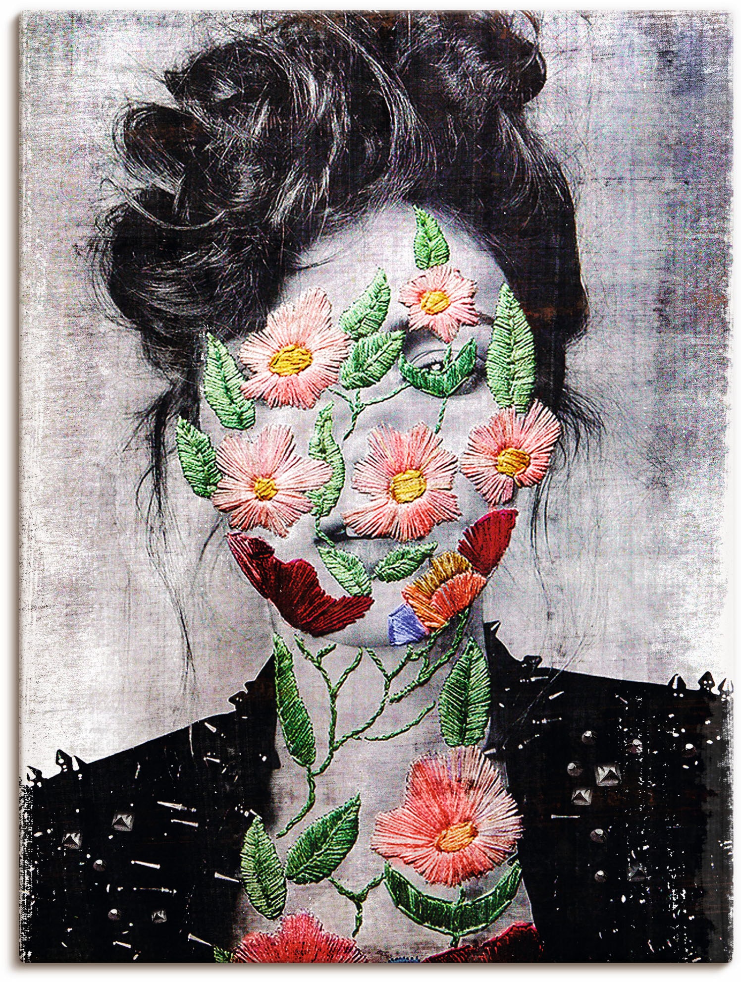 Artland Leinwandbild »Flower Face«, Portrait, (1 St.), auf Keilrahmen gespannt von Artland