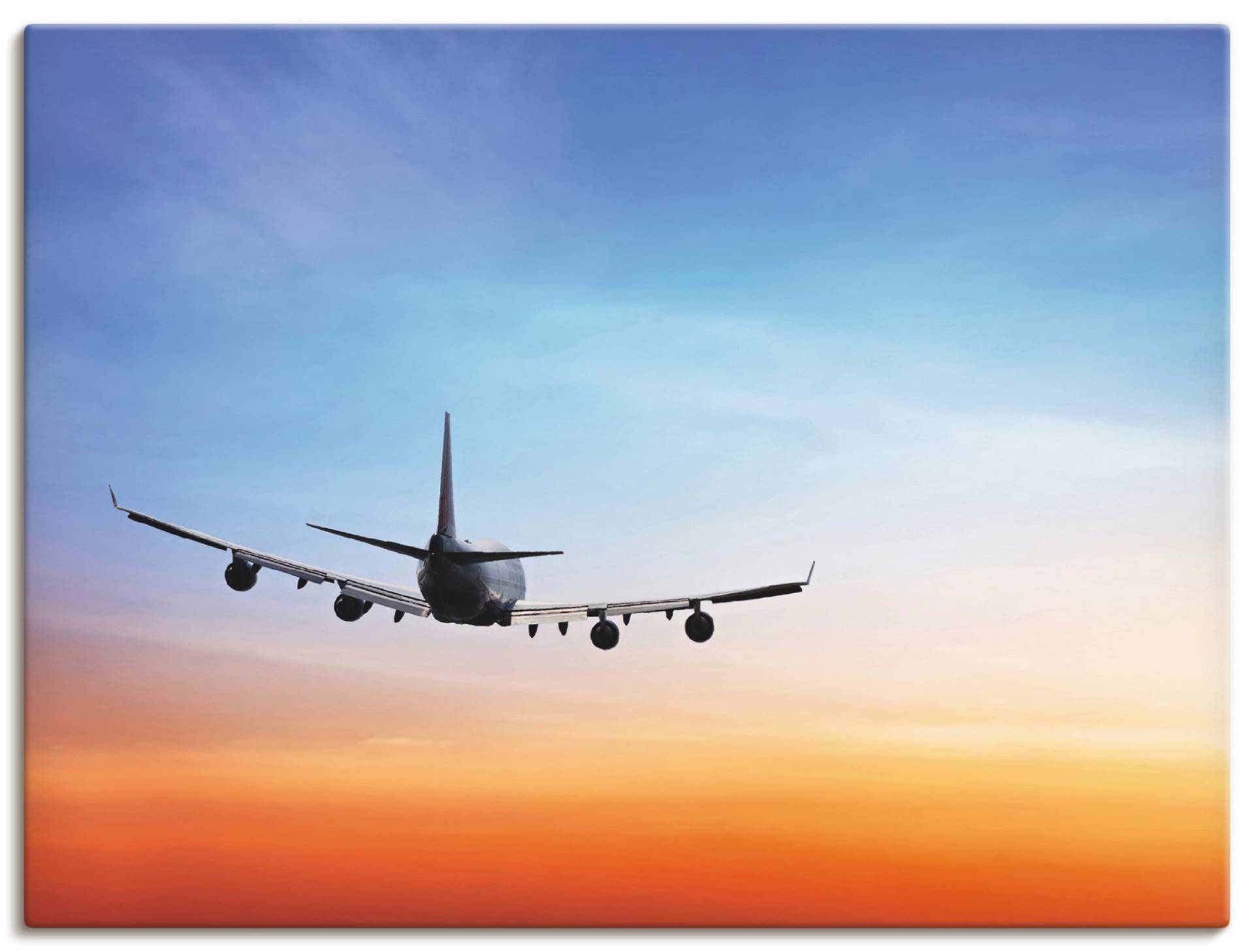 Artland Wandbild »Flugzeug vor orange/blauem Abendhimmel«, Flugzeuge & Helikopter, (1 St.), als Leinwandbild, Wandaufkleber in verschied. Grössen Artland Wandbild »Flugzeug vor orange/blauem Abendhimmel«, Flugzeuge & Helikopter, (1 St.), als Leinwandbild, Wandaufkleber in verschied. Grössen von Artland