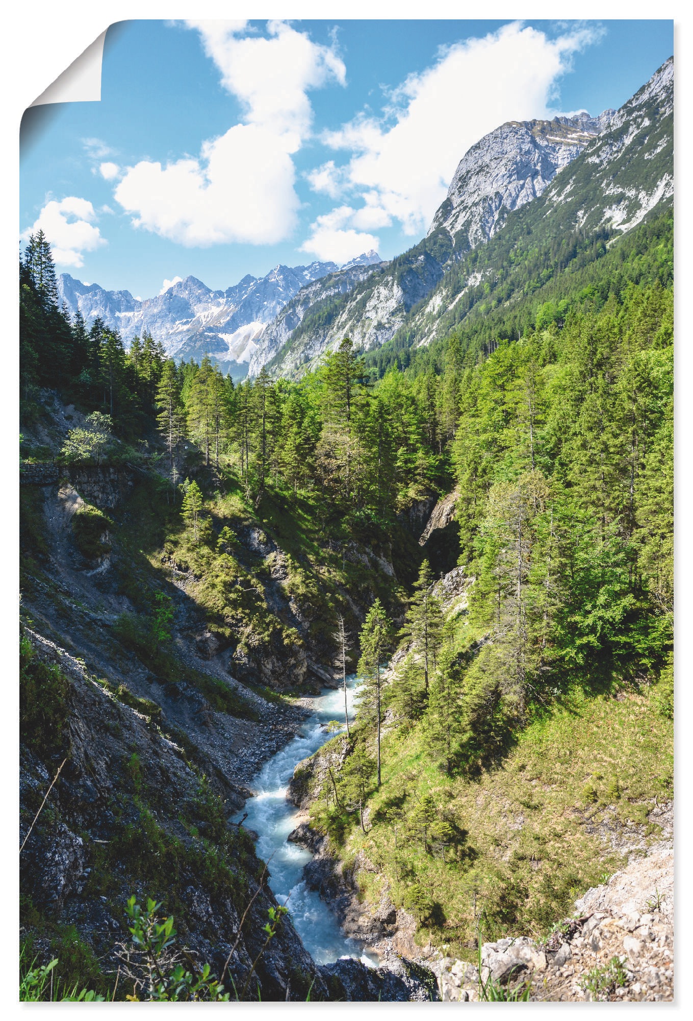 Artland Wandbild »Fluss schlängelt sich durch Tal«, Berge, (1 St.) von Artland