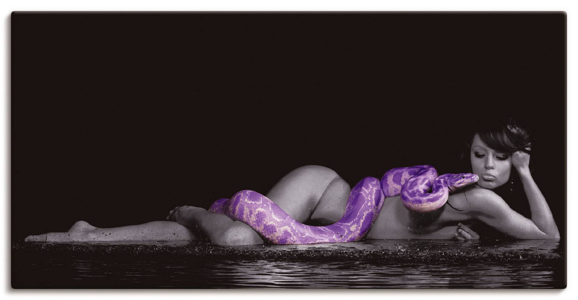 Artland Wandbild »Frau in Wasser liegend mit Python«, Frau, (1 St.) von Artland