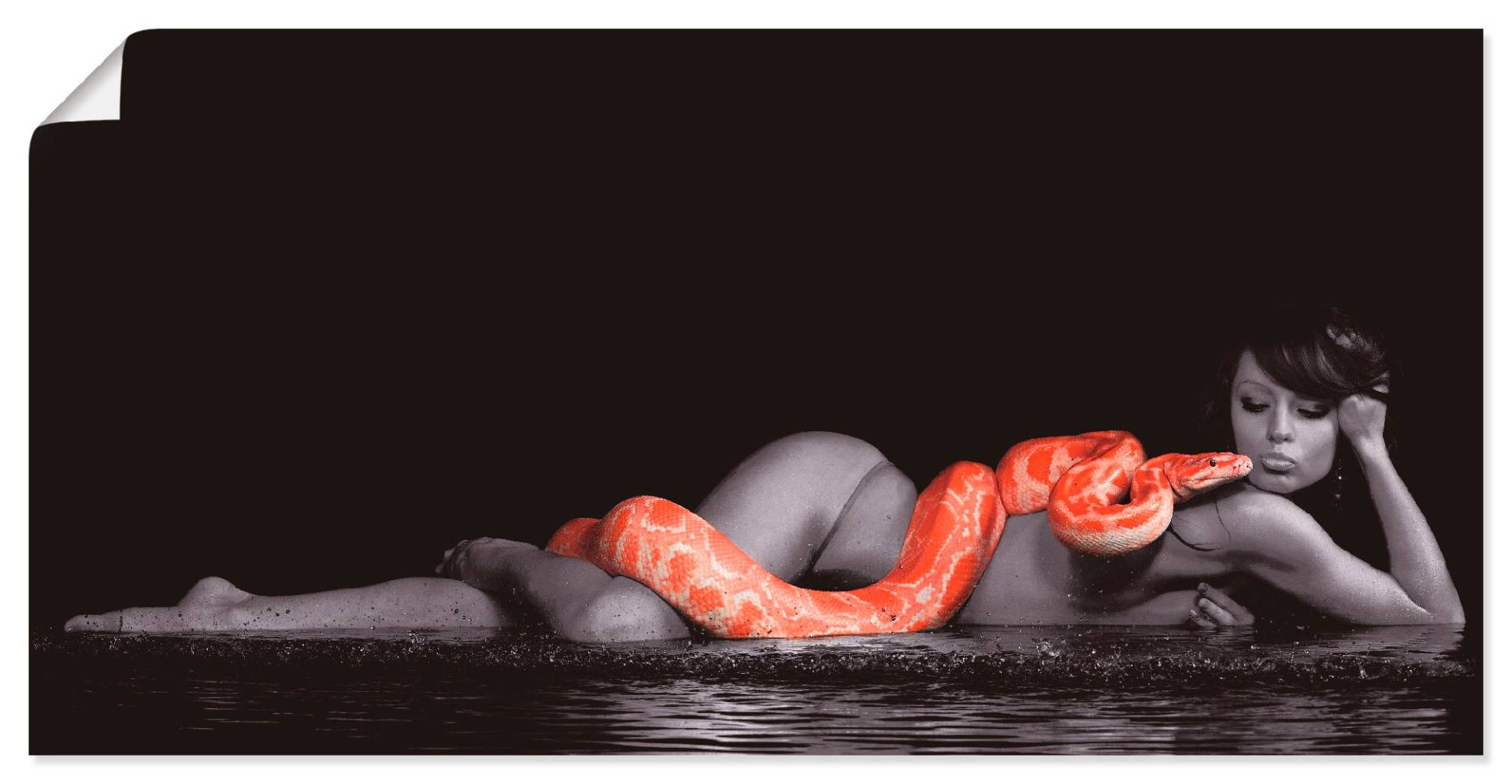 Artland Wandbild »Frau in Wasser liegend mit Python«, Frau, (1 St.) von Artland