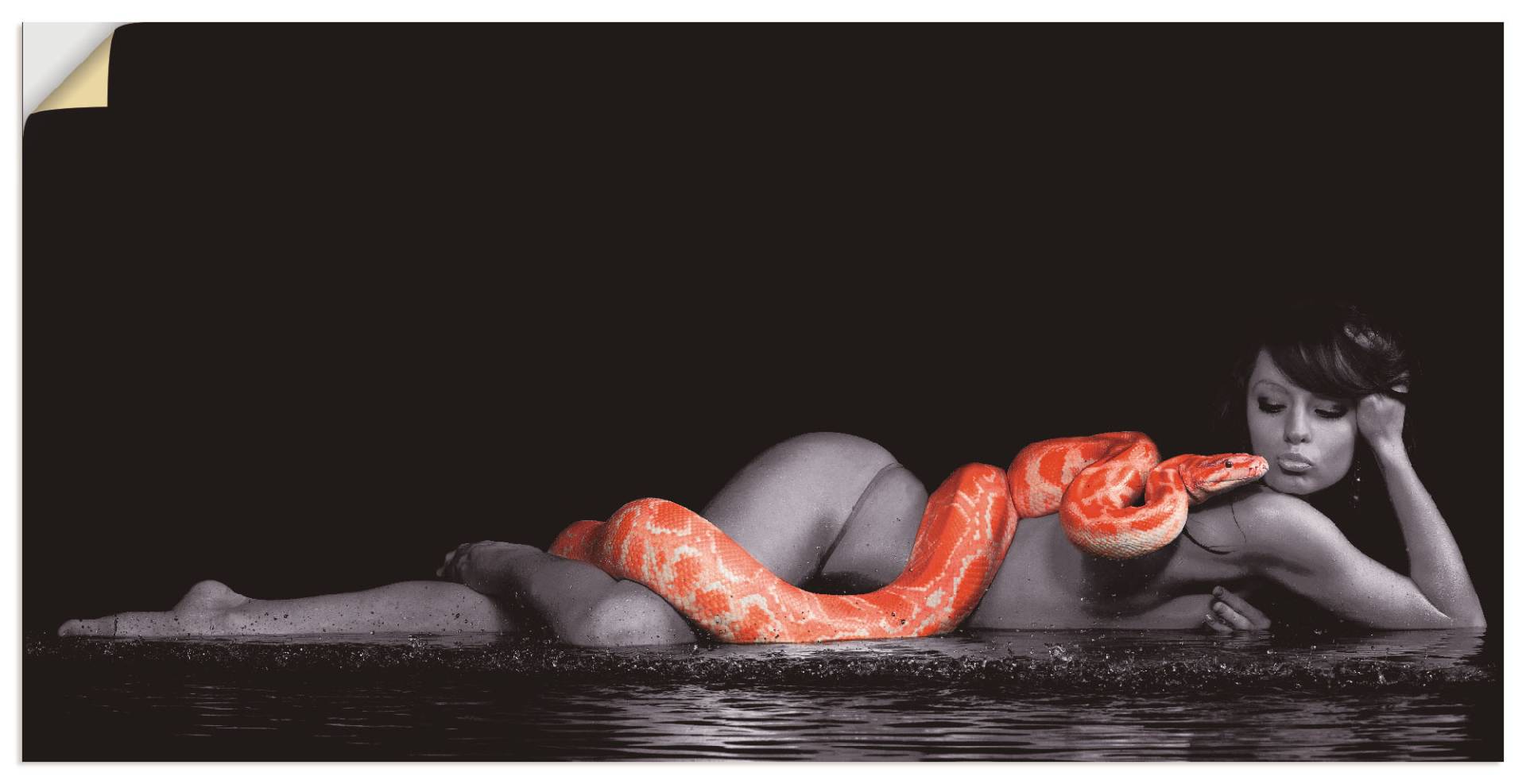 Artland Wandbild »Frau in Wasser liegend mit Python«, Frau, (1 St.) von Artland