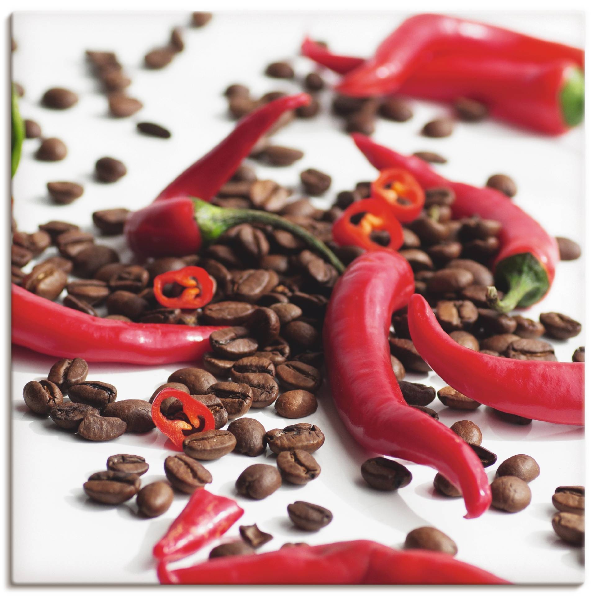 Artland Wandbild »Frische Chili auf Kaffee«, Lebensmittel, (1 St.) von Artland