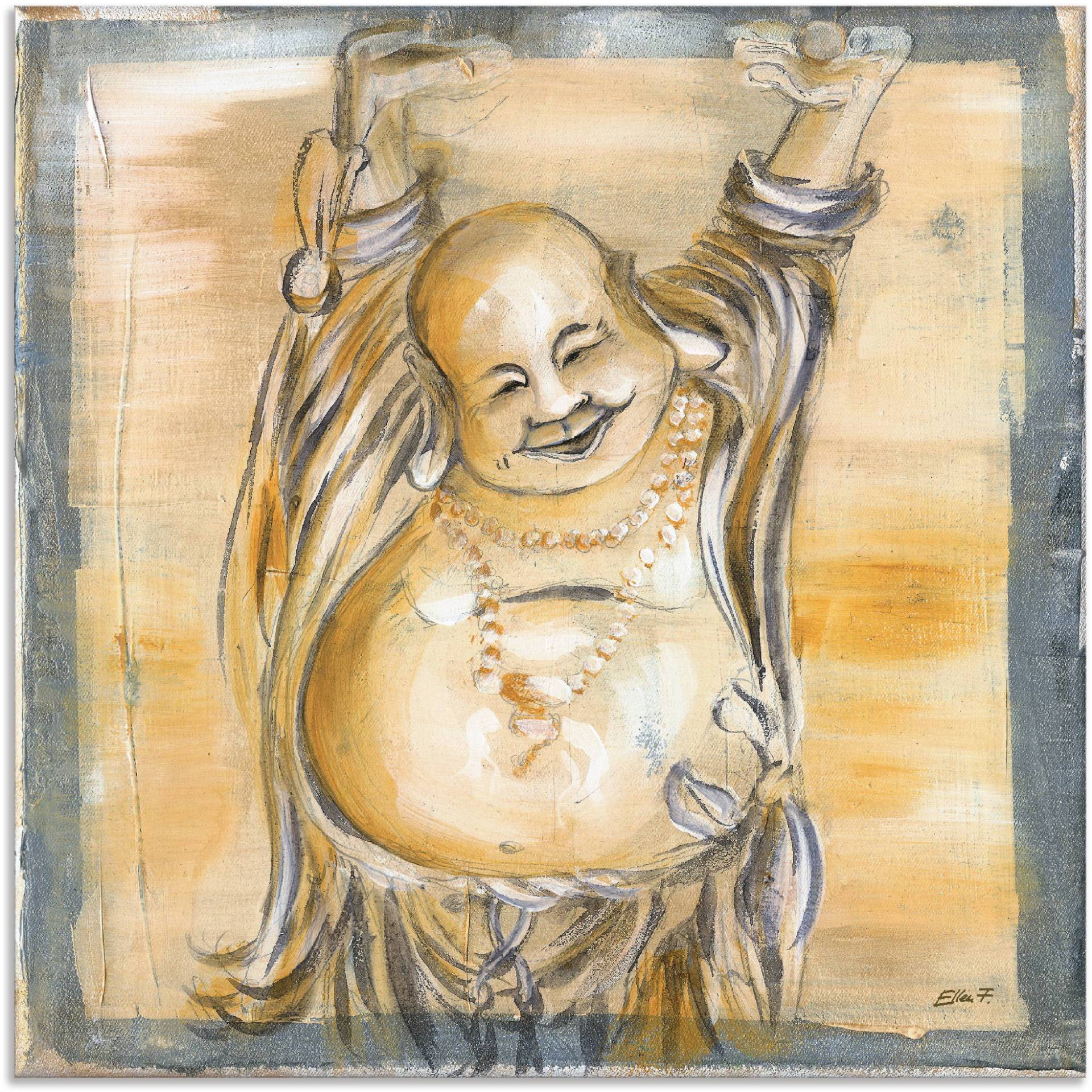Artland Wandbild »Fröhlicher Buddha II«, Religion, (1 St.) von Artland