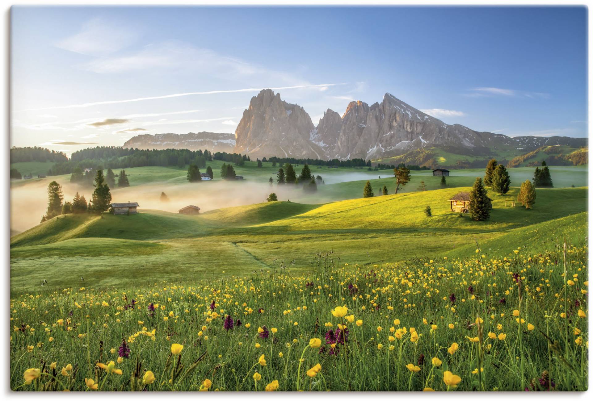 Artland Wandbild »Frühling auf der Seiser Alm«, Berge & Alpenbilder, (1 St.), als Alubild, Leinwandbild, Wandaufkleber oder Poster in versch. Grössen von Artland