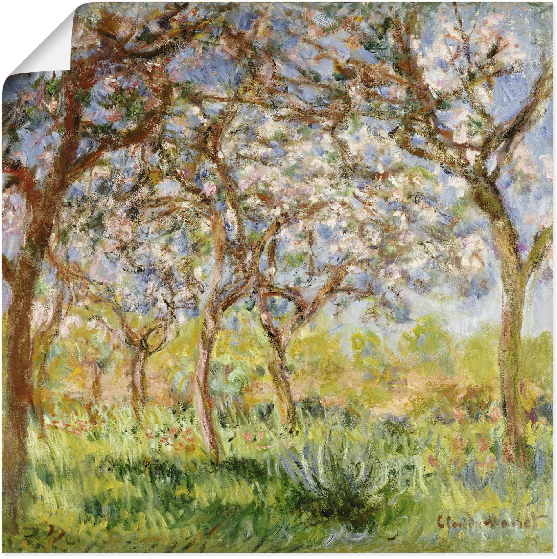 Artland Wandbild »Frühling in Giverny.«, Wiesen & Bäume, (1 St.) von Artland