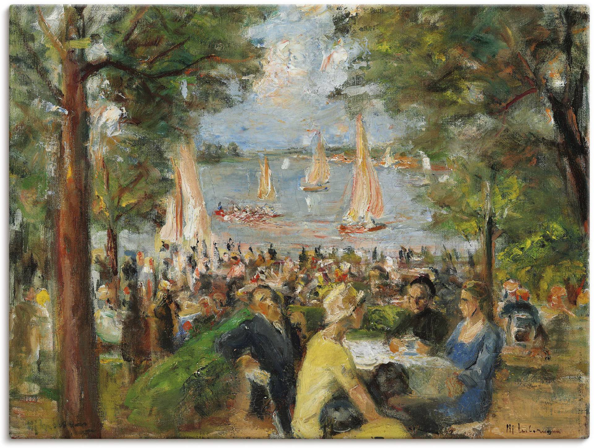 Artland Leinwandbild »Gartenlokal an der Havel. 1934«, Gruppen & Familien, (1 St.), auf Keilrahmen gespannt von Artland