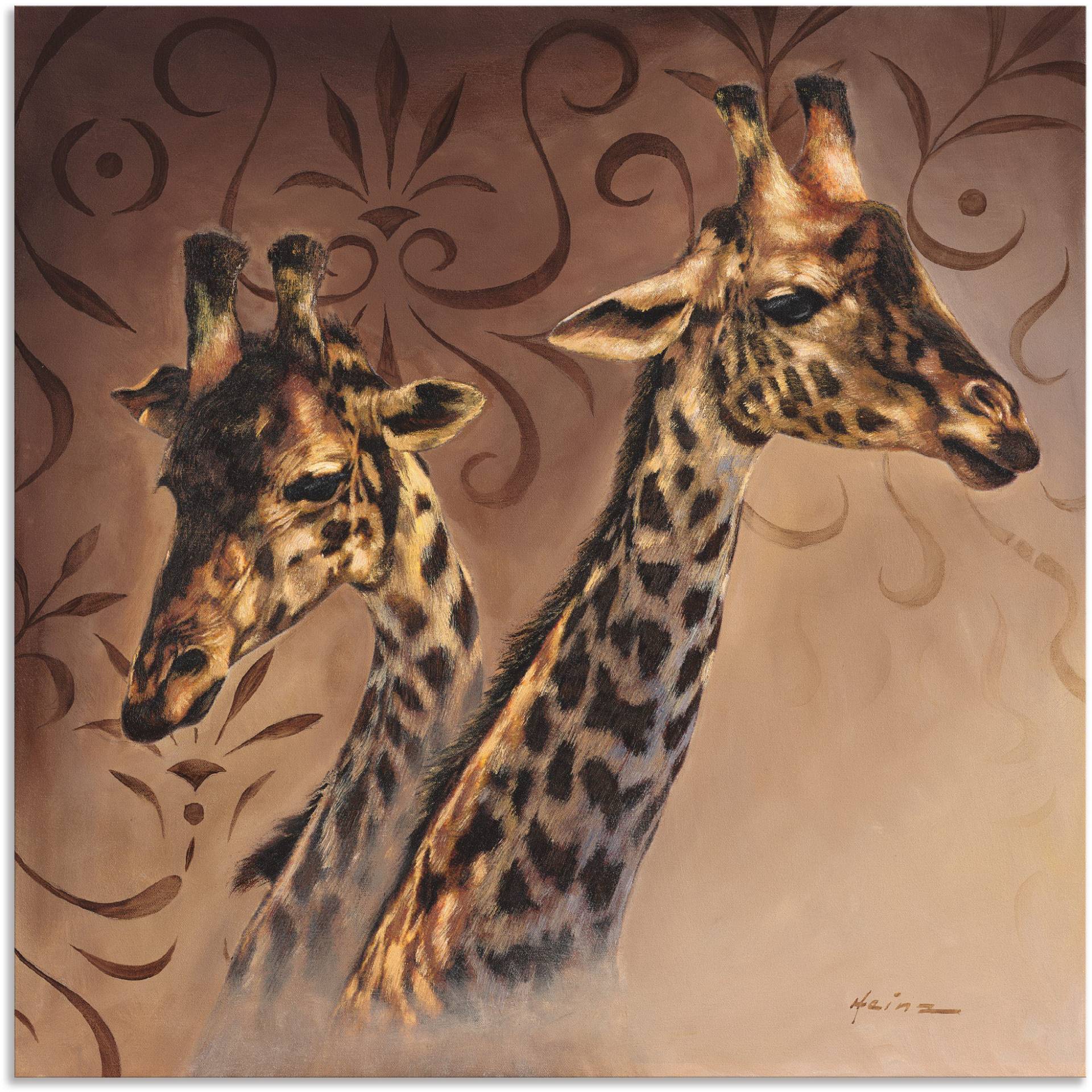Artland Wandbild »Giraffen Porträt«, Wildtiere, (1 St.), als Alubild, Outdoorbild, Leinwandbild in verschied. Grössen von Artland