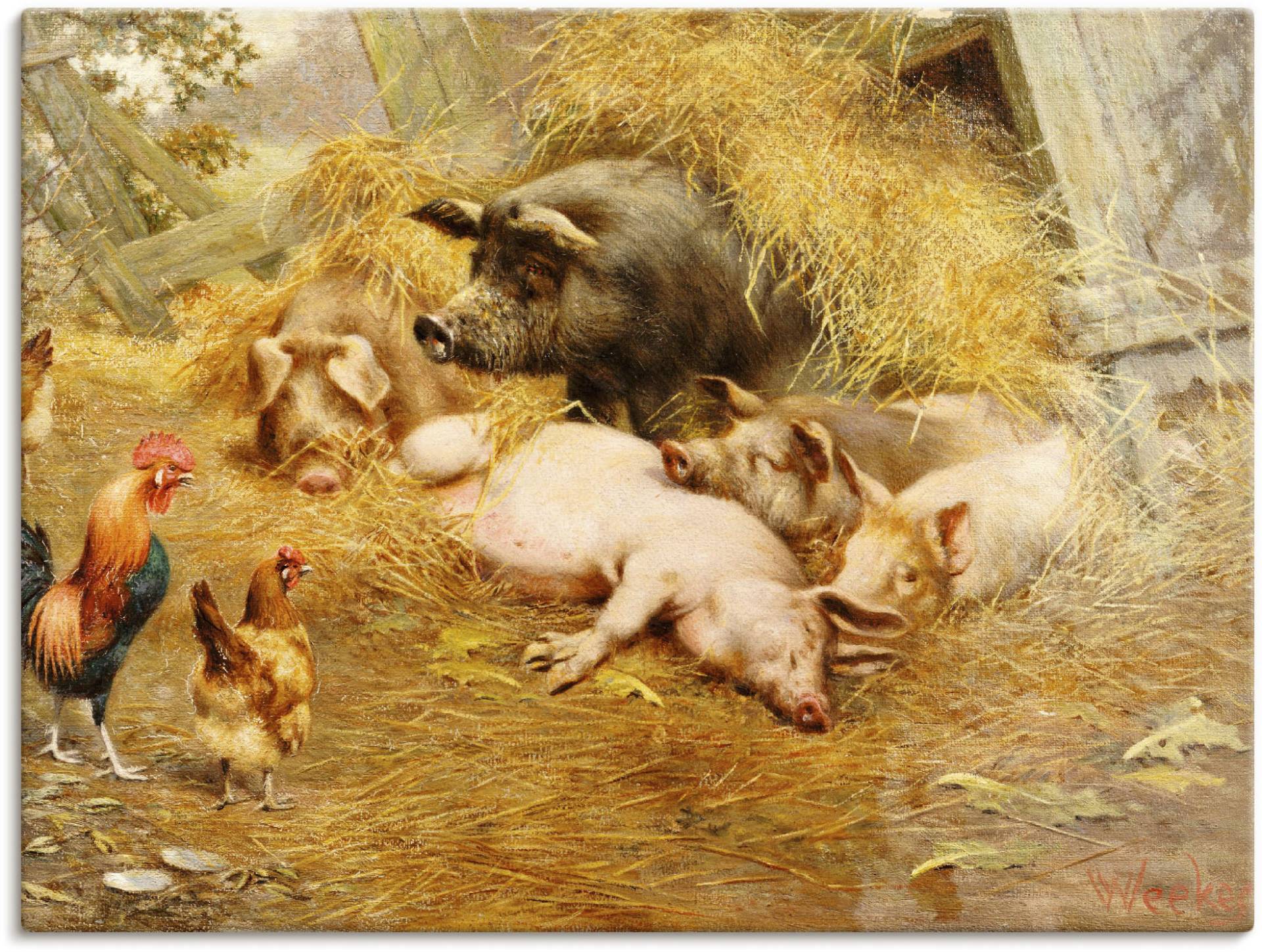 Artland Wandbild »Glückliches Tierleben.«, Haustiere, (1 St.) von Artland