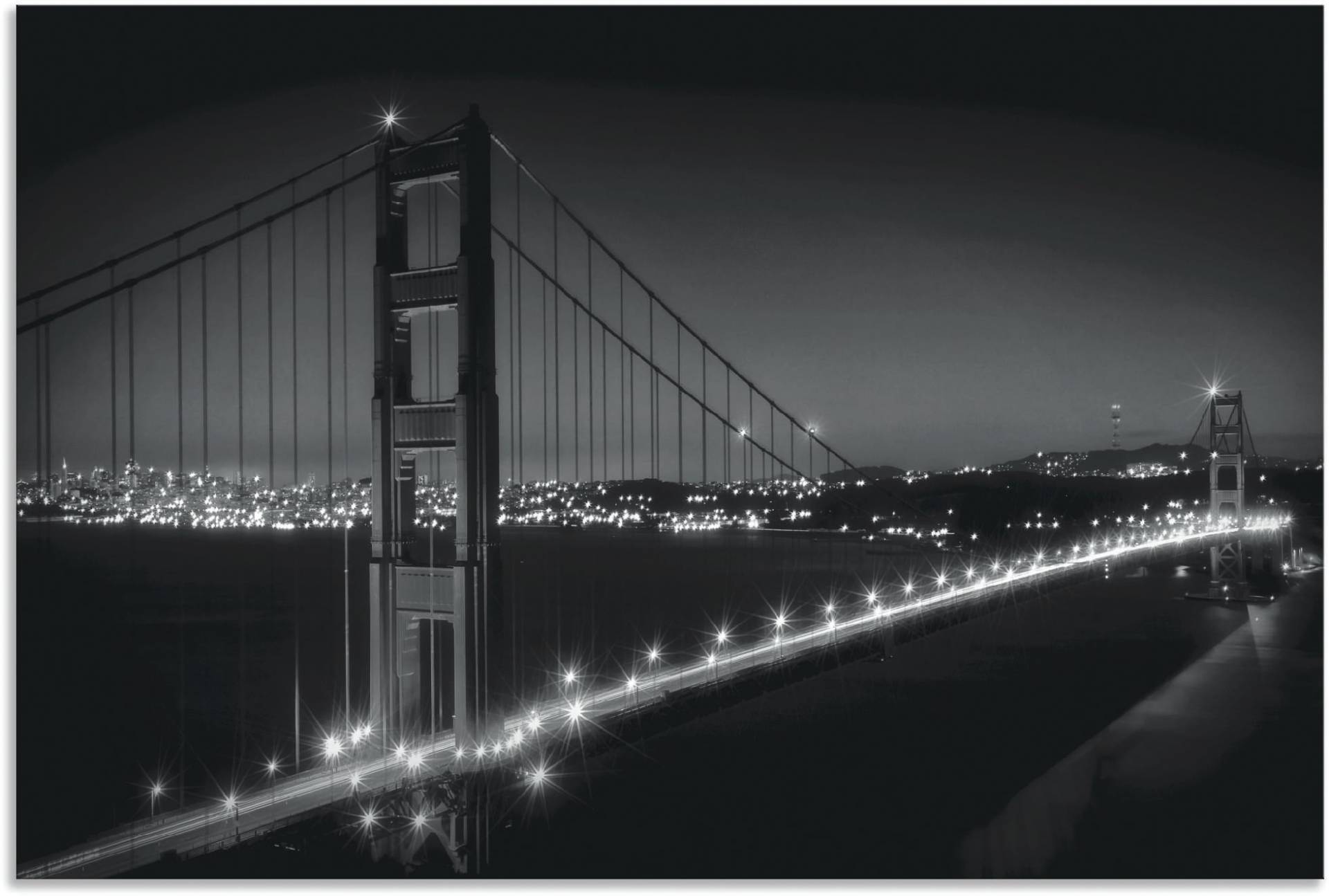 Artland Wandbild »Golden Gate Bridge am Abend«, San Francisco, (1 St.), als Alubild, Outdoorbild, Wandaufkleber in verschied. Grössen von Artland