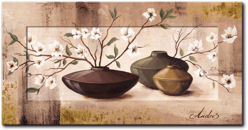 Artland Wandbild »Golden eingerahmte Kirschblüten«, Vasen & Töpfe, (1 St.) von Artland