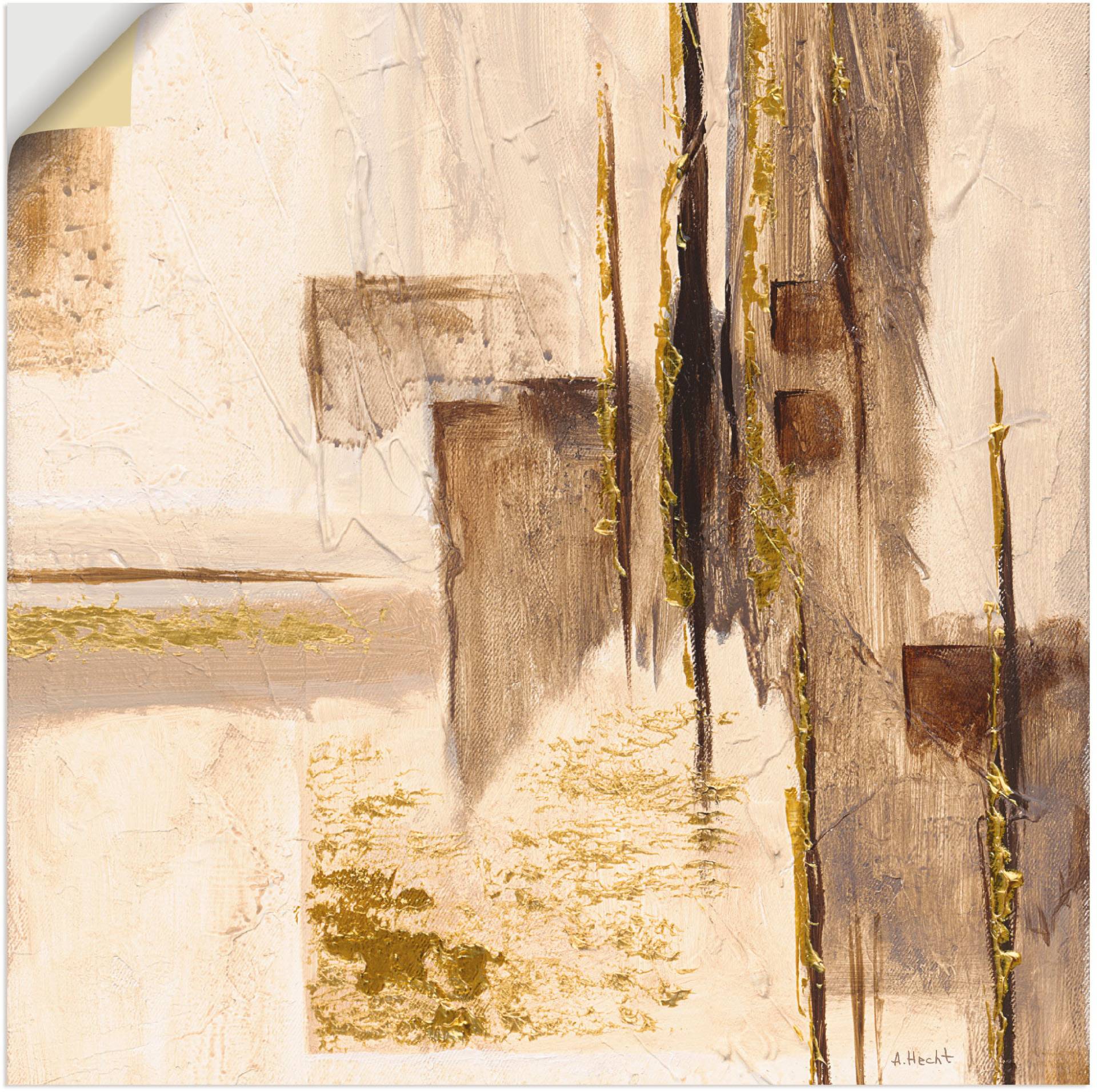 Artland Wandbild »Goldene Silhouette I«, Muster, (1 St.), als Leinwandbild, Wandaufkleber in verschied. Grössen von Artland