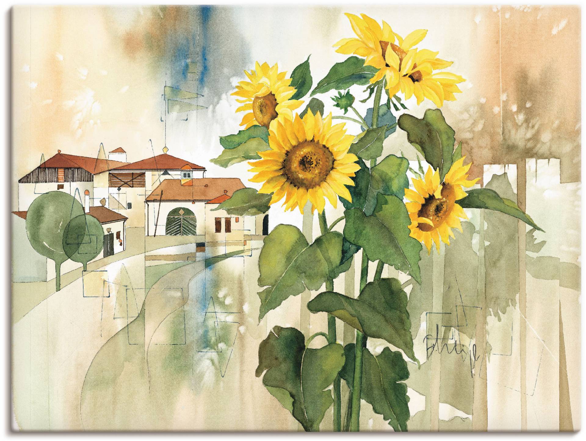 Artland Leinwandbild »Gruss der Sonnenblume«, Blumen, (1 St.), auf Keilrahmen gespannt von Artland
