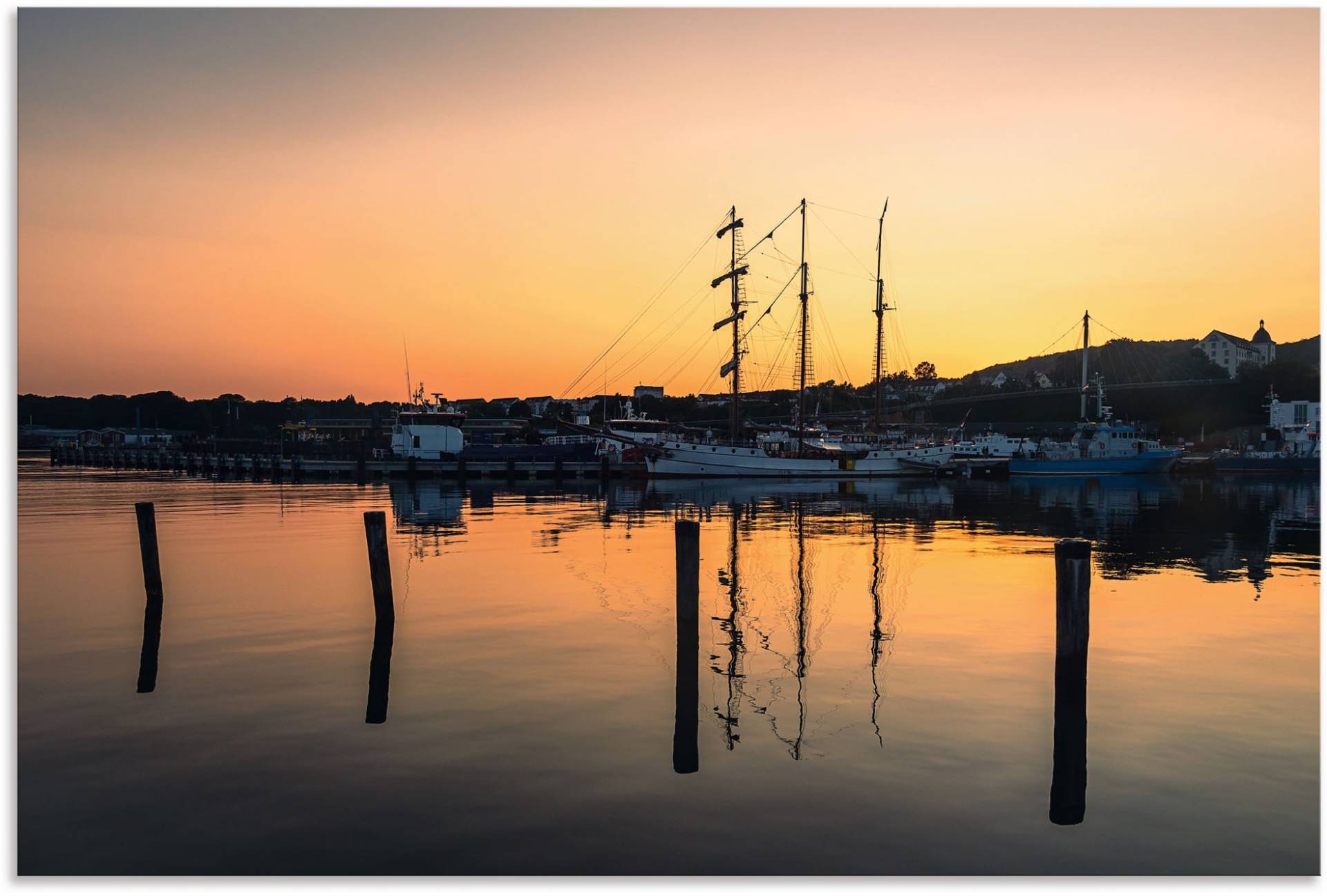 Artland Wandbild »Hafen von Sassnitz auf der Insel Rügen«, (1 Stück), in vielen Grössen & Produktarten - Alubild / Outdoorbild für den Aussenbereich, Leinwandbild, Poster, Wandaufkleber / Wandtattoo auch für Badezimmer geeignet von Artland