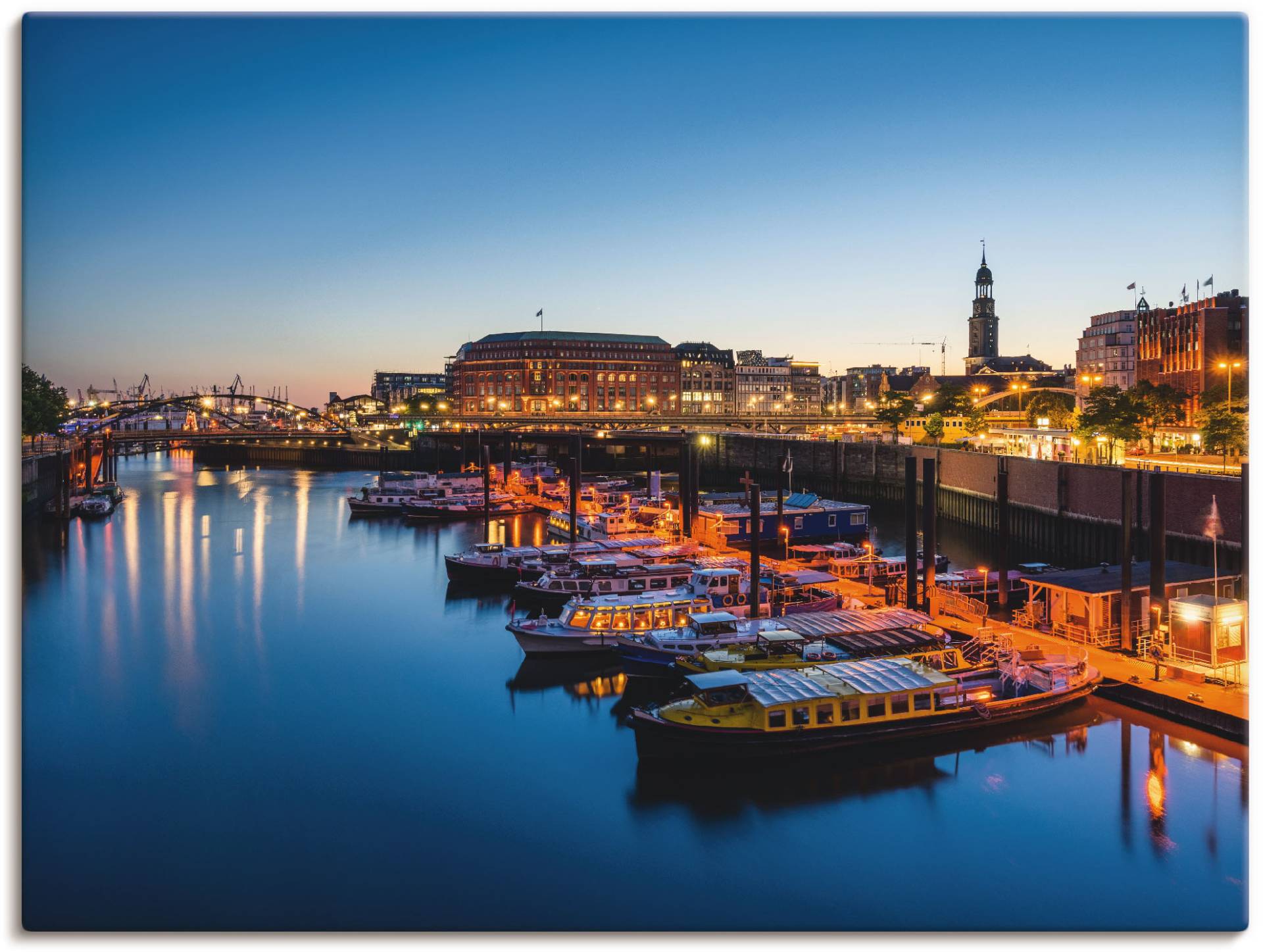 Artland Wandbild »Hamburg Hafen Panorama mit Michel«, Deutschland, (1 St.) von Artland