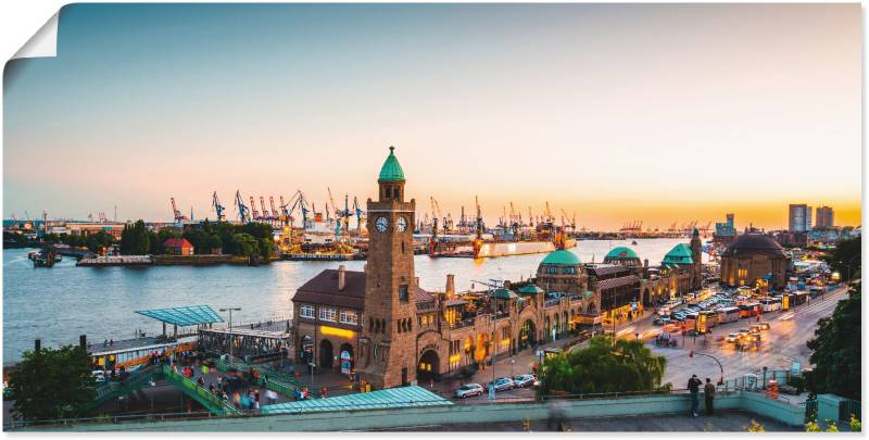 Artland Wandbild »Hamburg Hafen und Landungsbrücken«, Deutschland, (1 St.) von Artland