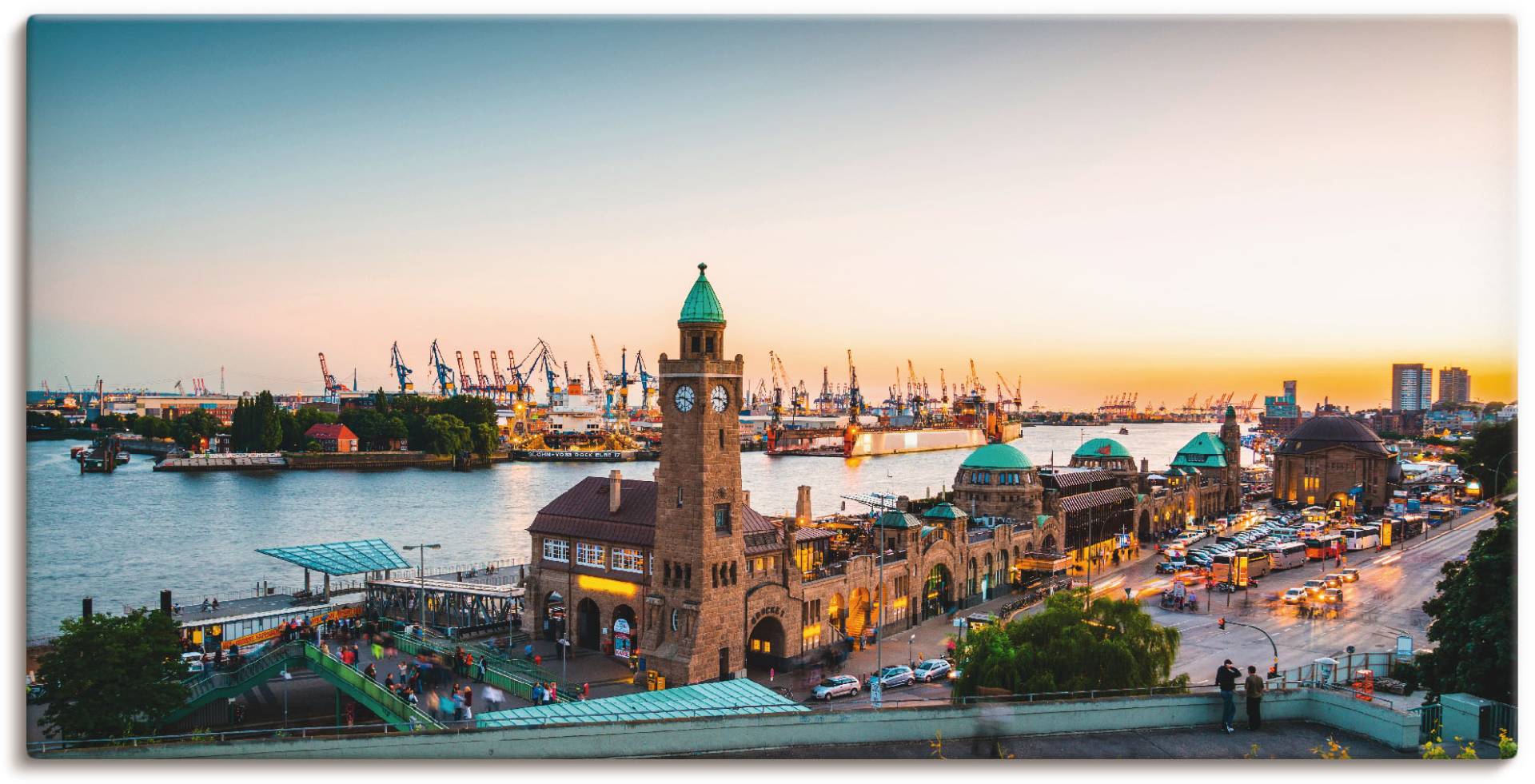 Artland Wandbild »Hamburg Hafen und Landungsbrücken«, Deutschland, (1 St.), als Alubild, Outdoorbild, Leinwandbild, Poster, Wandaufkleber Artland Wandbild »Hamburg Hafen und Landungsbrücken«, Deutschland, (1 St.), als Alubild, Outdoorbild, Leinwandbild, Poster, Wandaufkleber von Artland
