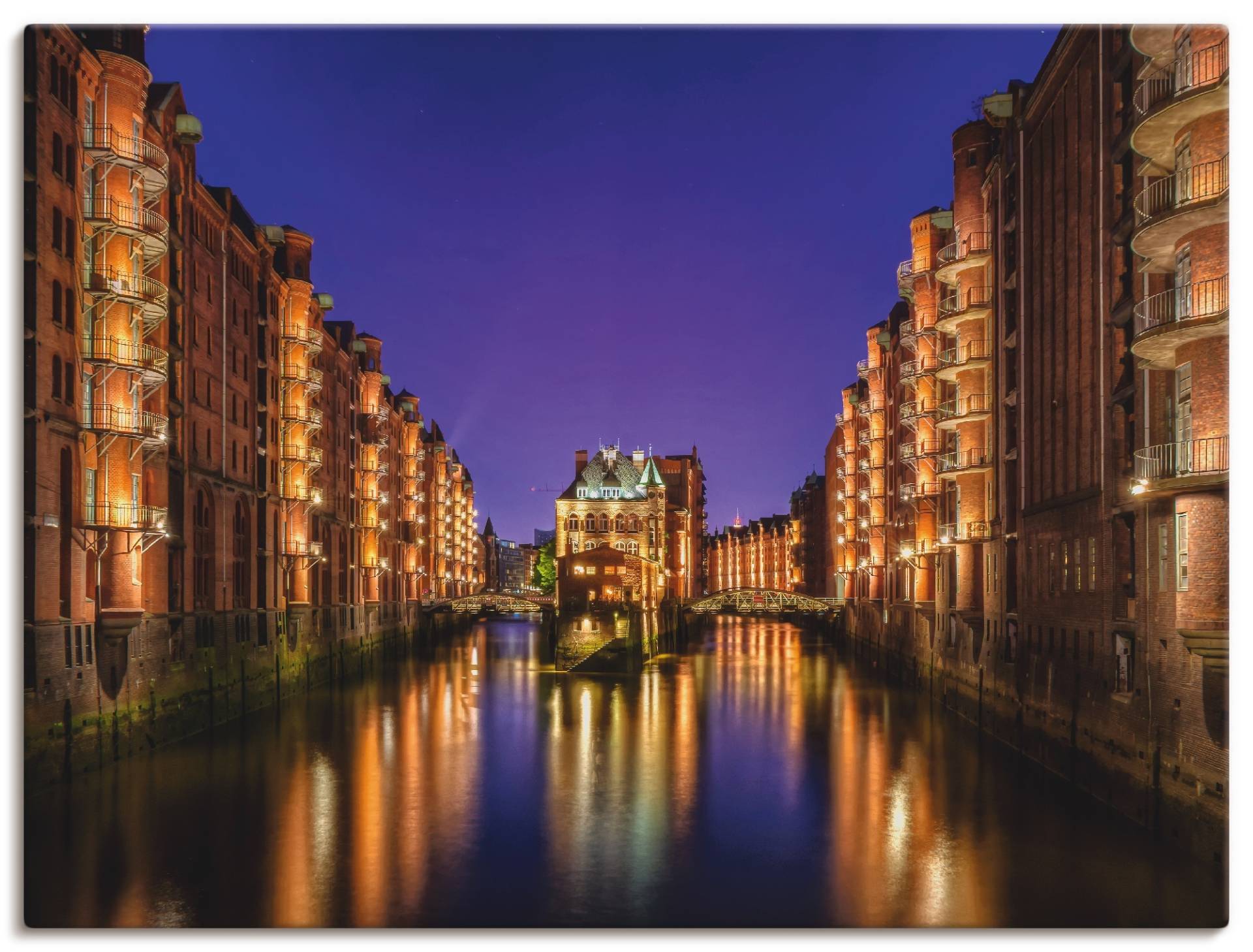 Artland Leinwandbild »Hamburg Speicherstadt bei Nacht«, Gebäude, (1 St.) von Artland