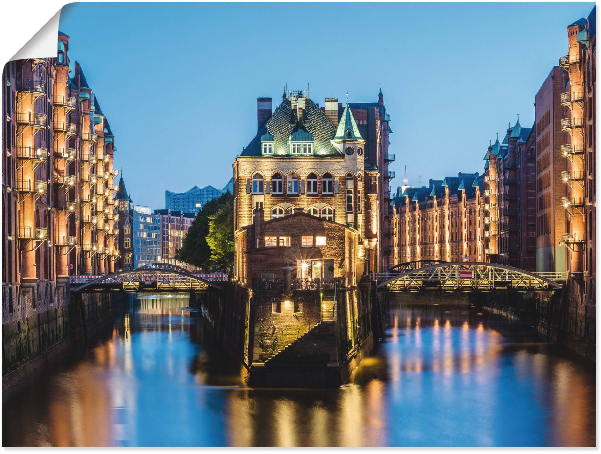 Artland Wandbild »Hamburg Wasserschloss in Speicherstadt 2«, Gebäude, (1 St.), als Alubild, Outdoorbild, Poster in verschied. Grössen von Artland
