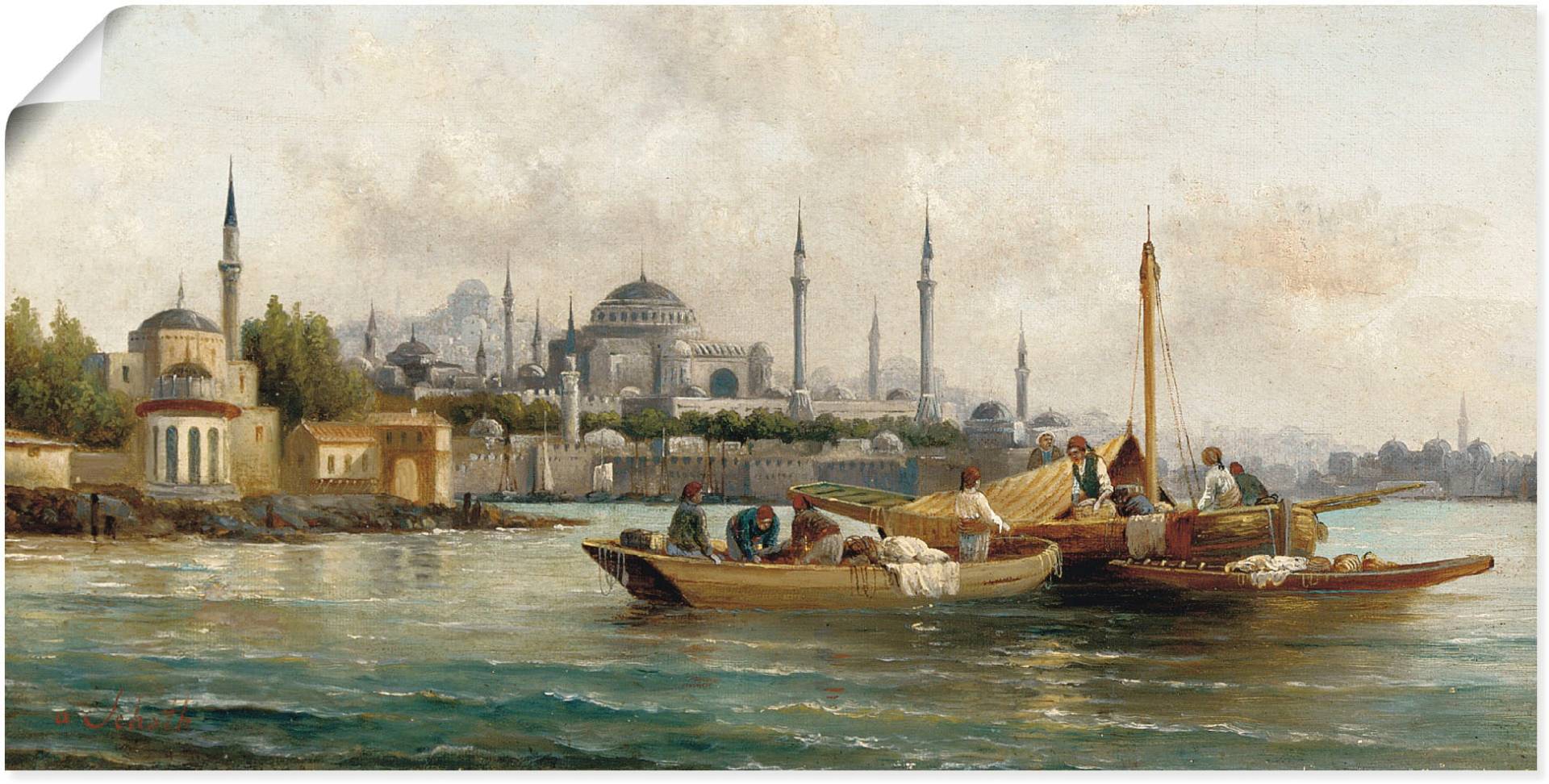 Artland Wandbild »Handelsschiffe vor Hagia Sophia«, Boote & Schiffe, (1 St.) von Artland