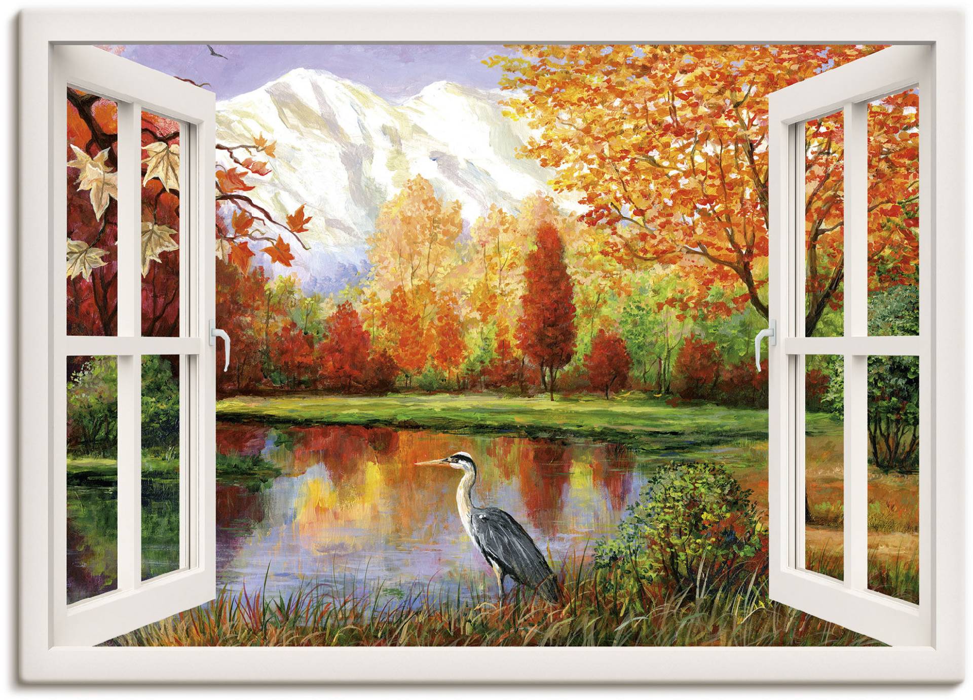 Artland Wandbild »Herbst am See«, Fensterblick, (1 St.) von Artland