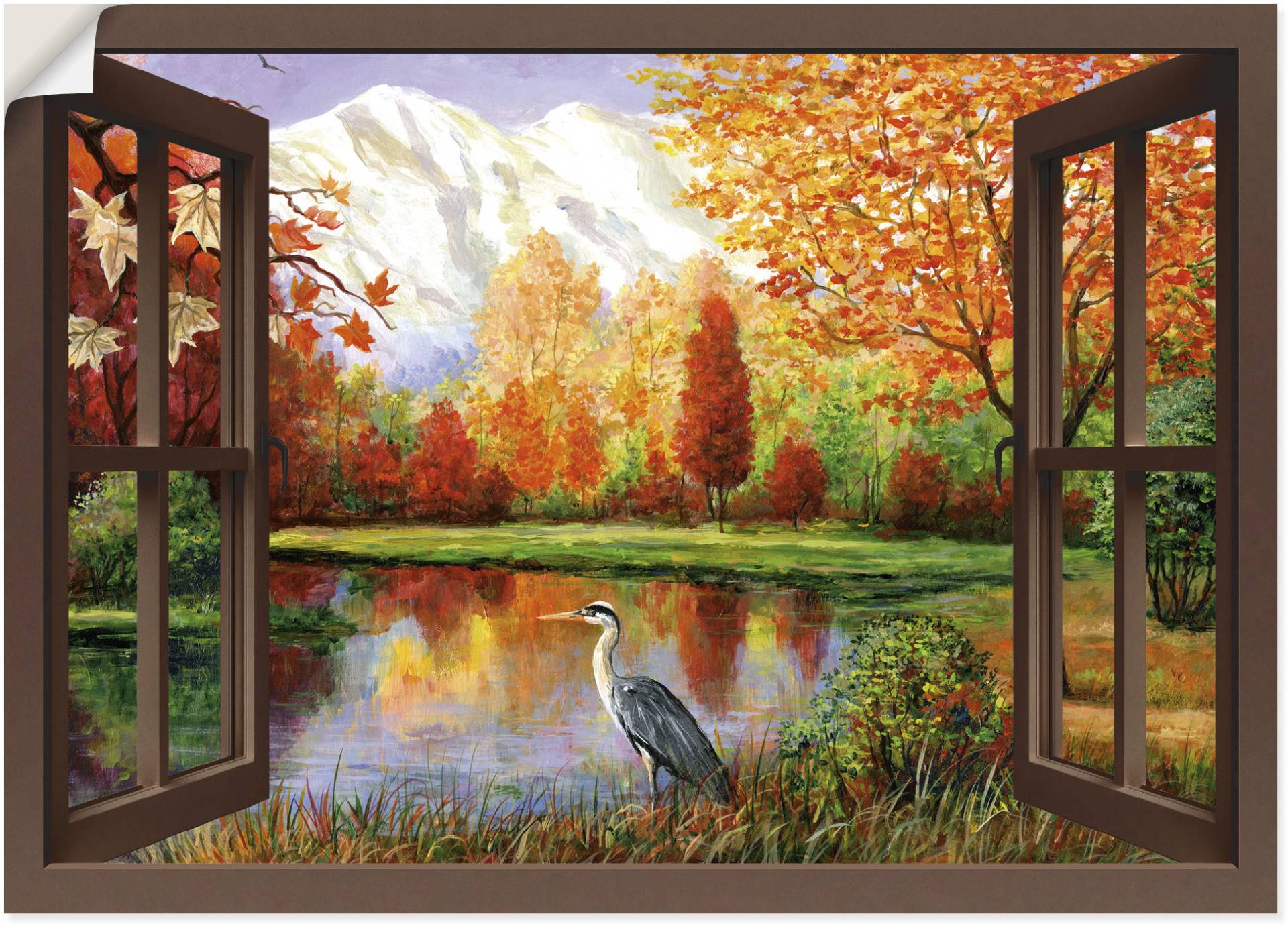 Artland Wandbild »Herbst am See Ausblick«, Fensterblick, (1 St.) von Artland