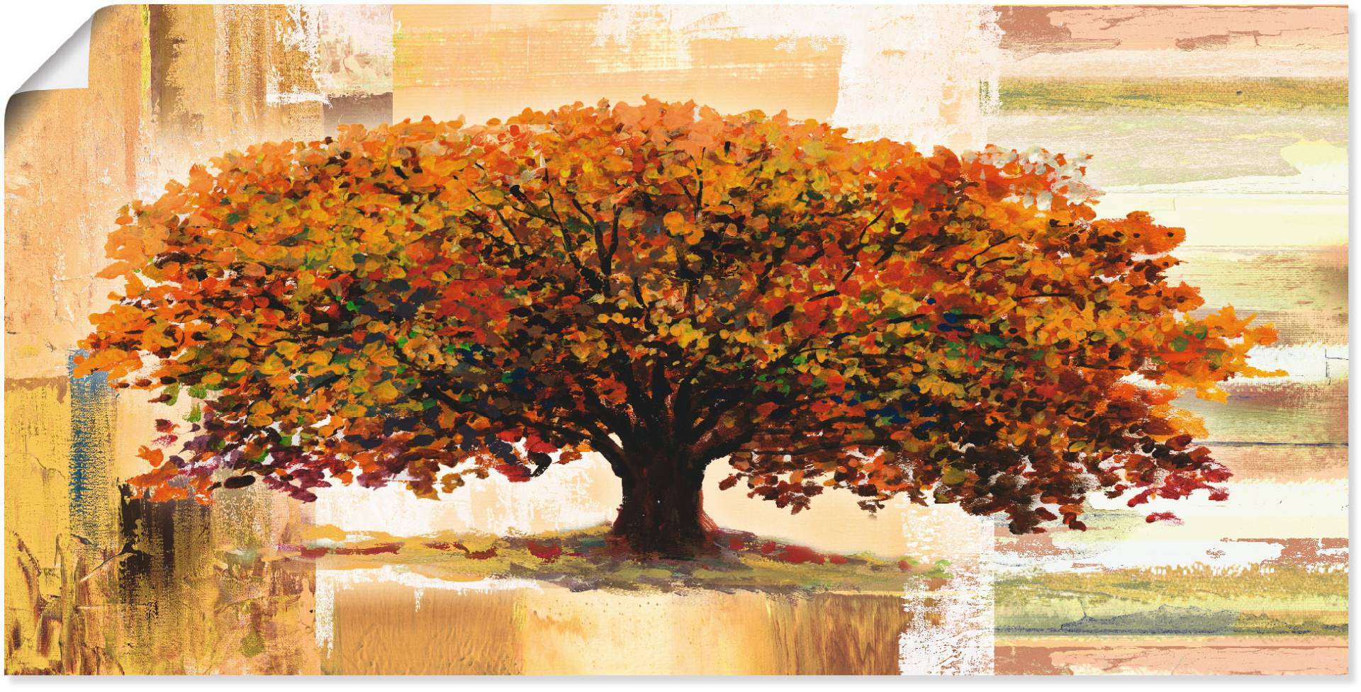 Artland Wandbild »Herbstbaum auf abstraktem Hintergrund«, Bäume, (1 St.) von Artland