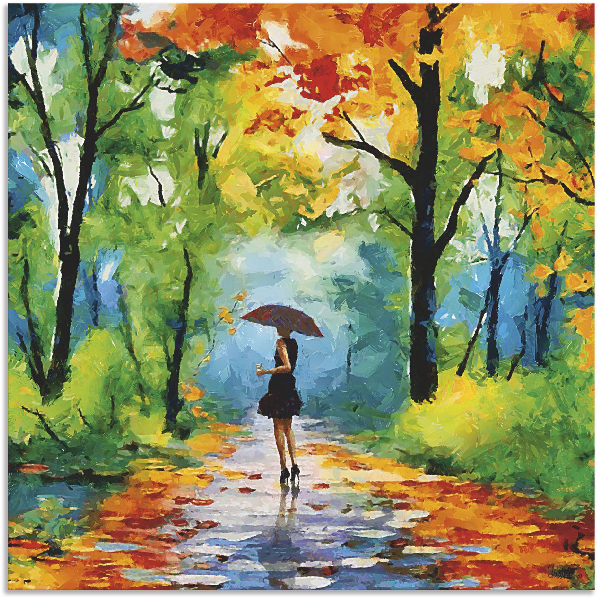Artland Wandbild »Herbstlicher Spaziergang im Park«, Vier Jahreszeiten Bilder, (1 St.) von Artland
