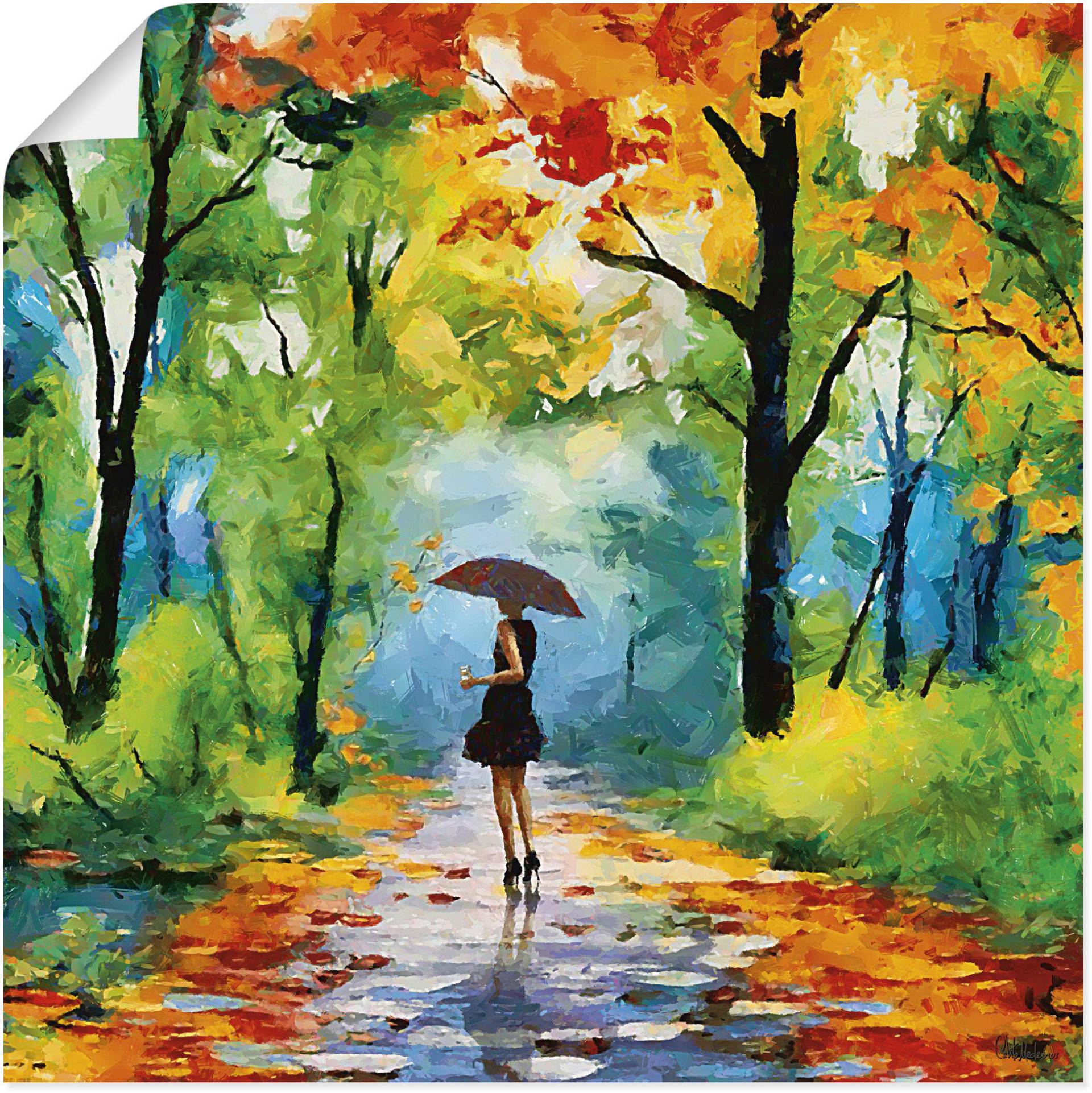Artland Wandbild »Herbstlicher Spaziergang im Park«, Vier Jahreszeiten Bilder, (1 St.) von Artland