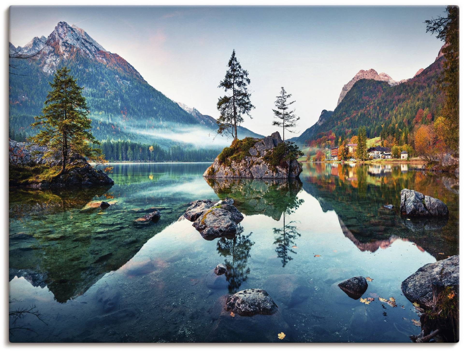 Artland Wandbild »Herbstszene des Hintersee vor Alpen«, Seebilder, (1 St.) von Artland
