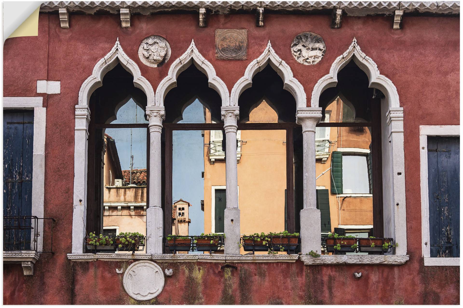 Artland Wandbild »Historische Gebäude Altstadt von Venedig«, Fenster & Türen, (1 St.), als Leinwandbild, Poster, Wandaufkleber in verschied. Grössen von Artland
