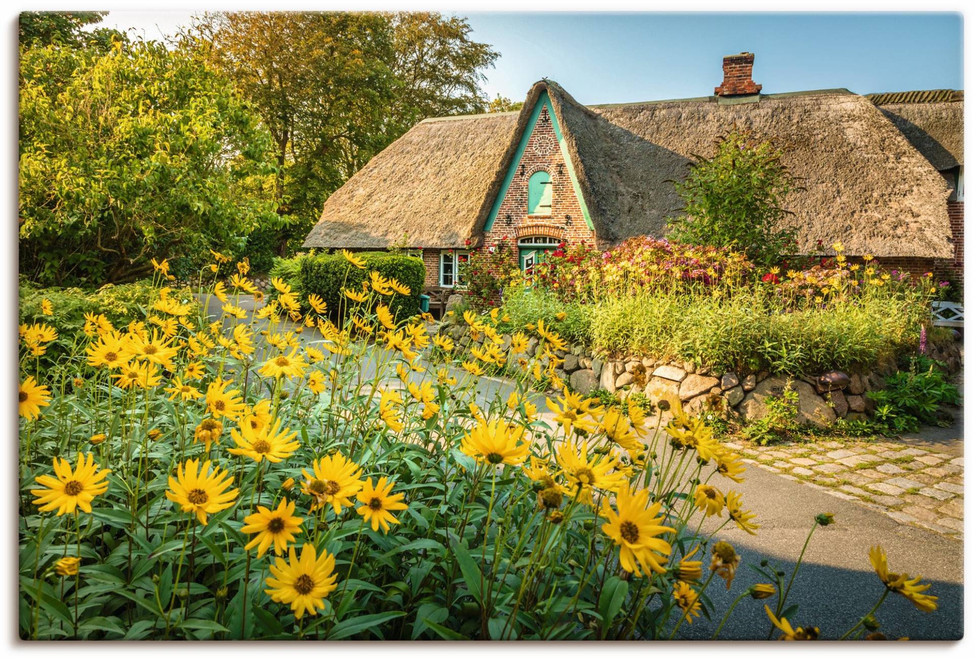 Artland Leinwandbild »Historischer Hof mit Bauerngarten Keitum«, Gartenbilder, (1 St.) von Artland