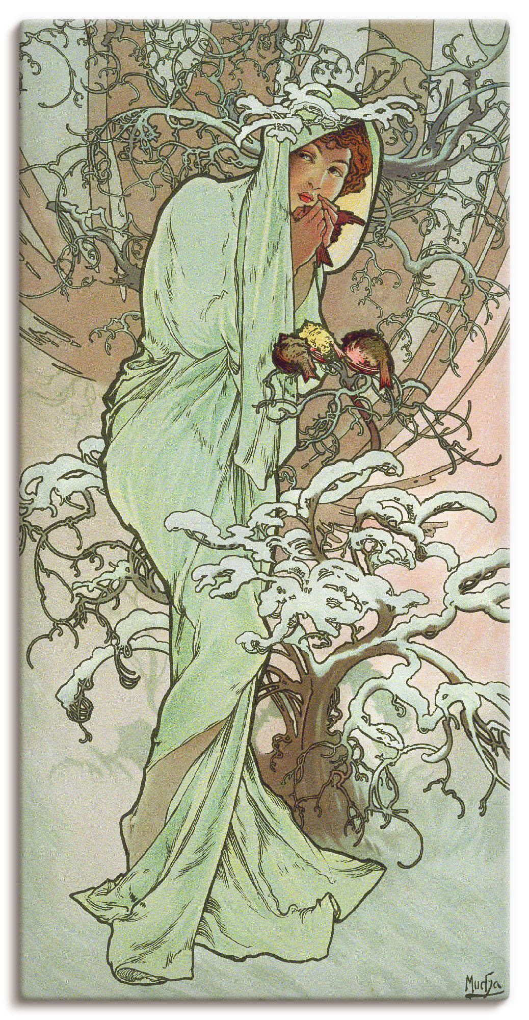 Artland Leinwandbild »Hiver (Winter), 1896«, Frau, (1 St.), auf Keilrahmen gespannt von Artland