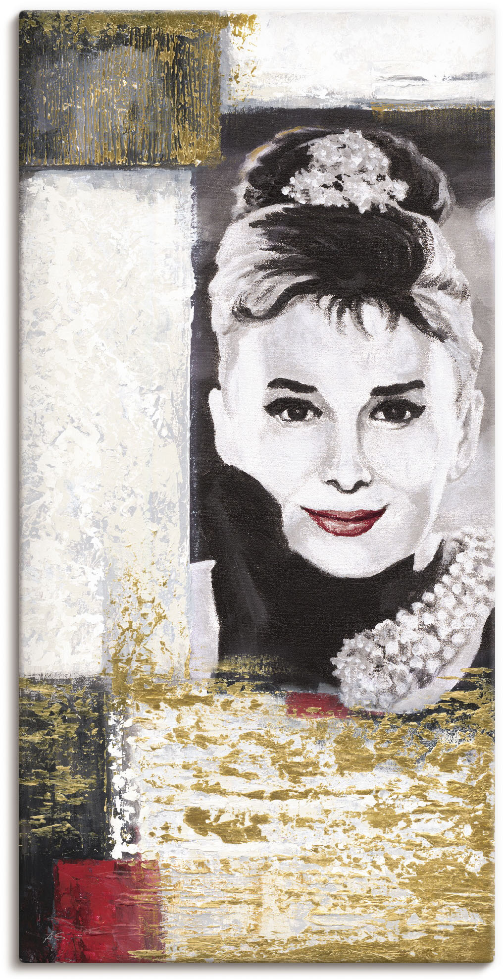 Artland Leinwandbild »Hollywood Legenden VI - Audrey Hepburn«, Porträts, (1 St.), auf Keilrahmen gespannt von Artland