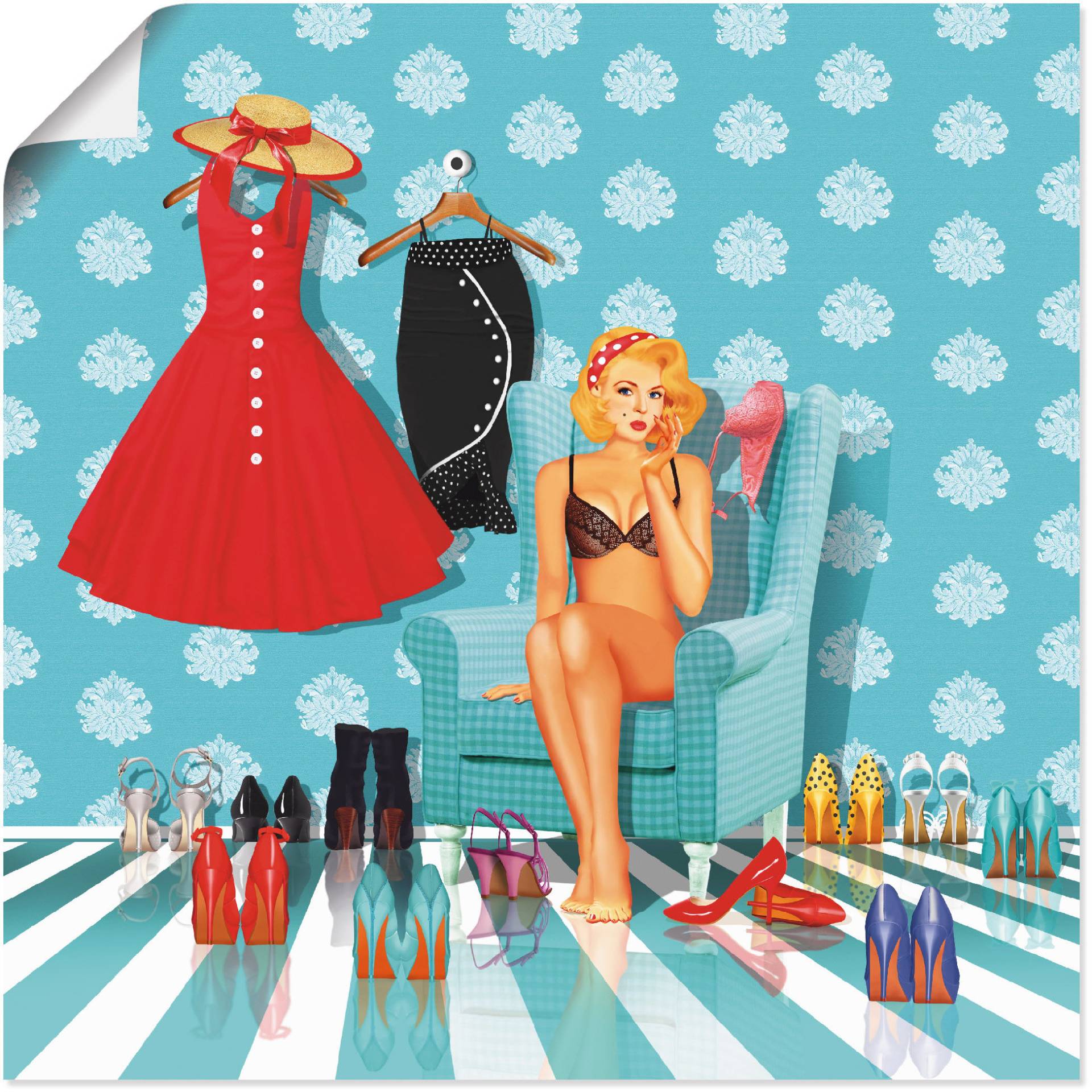Artland Poster »Ich habe nichts zum anziehen«, Mode, (1 St.), als Alubild, Leinwandbild, Wandaufkleber oder Poster in versch. Grössen Artland Poster »Ich habe nichts zum anziehen«, Mode, (1 St.), als Alubild, Leinwandbild, Wandaufkleber oder Poster in versch. Grössen von Artland
