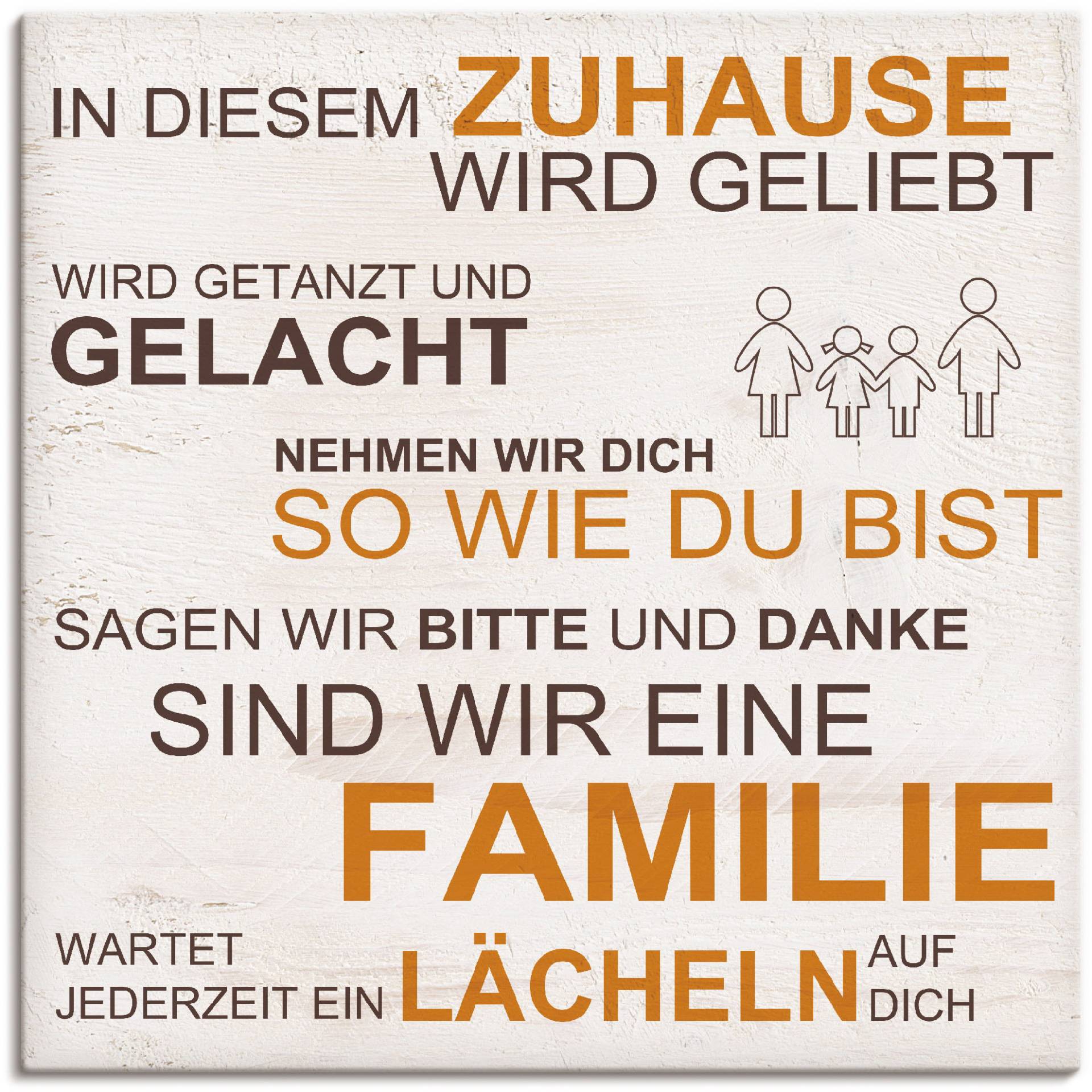 Artland Leinwandbild »In diesem Zuhause - beige«, Sprüche & Texte, (1 St.), auf Keilrahmen gespannt Artland Leinwandbild »In diesem Zuhause - beige«, Sprüche & Texte, (1 St.), auf Keilrahmen gespannt von Artland
