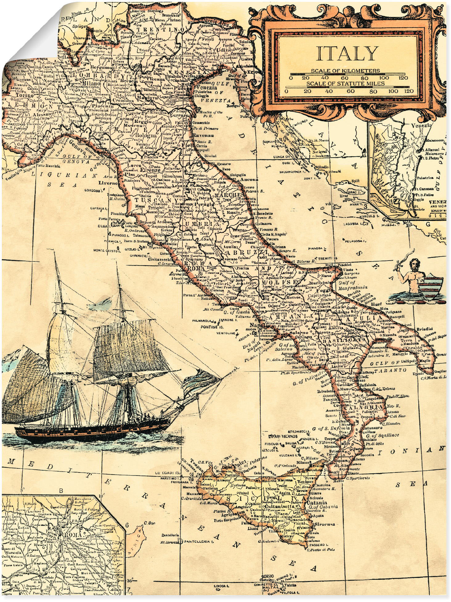 Artland Wandbild »Italienkarte«, Landkarten, (1 St.), als Leinwandbild, Poster in verschied. Grössen Artland Wandbild »Italienkarte«, Landkarten, (1 St.), als Leinwandbild, Poster in verschied. Grössen von Artland