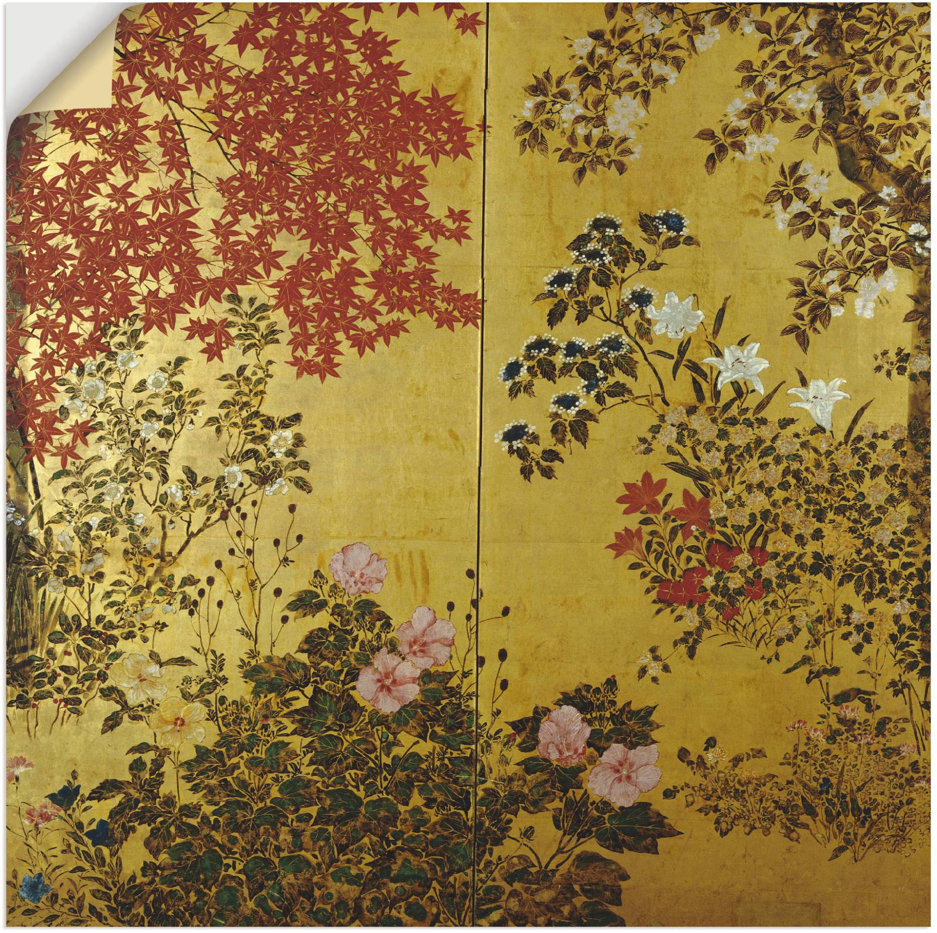 Artland Wandbild »Japanischer Wandschirm 18. Jahrhundert«, Pflanzen, (1 St.) von Artland