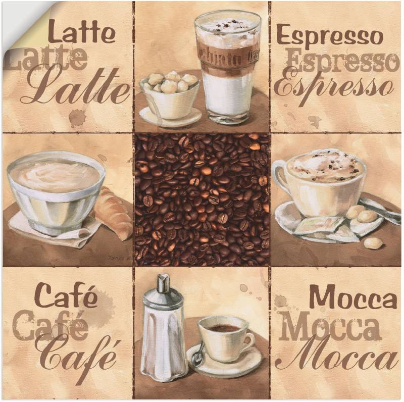 Artland Wandbild »Kaffee Collage II«, Getränke, (1 St.), als Alubild, Outdoorbild, Leinwandbild, Wandaufkleber, versch. Grössen von Artland