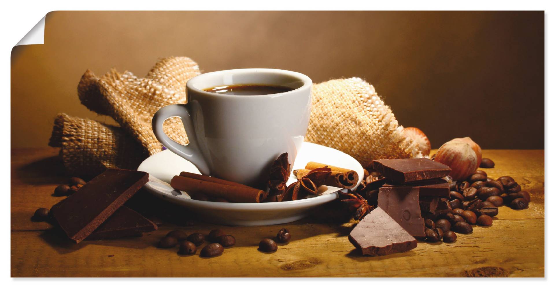 Artland Wandbild »Kaffeetasse Zimtstange Nüsse Schokolade«, Getränke, (1 St.), als Leinwandbild, Poster, Wandaufkleber in verschied. Grössen Artland Wandbild »Kaffeetasse Zimtstange Nüsse Schokolade«, Getränke, (1 St.), als Leinwandbild, Poster, Wandaufkleber in verschied. Grössen von Artland