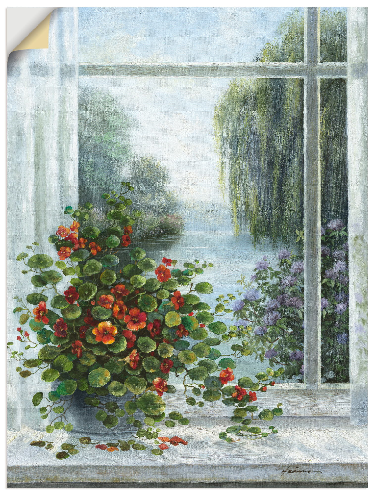 Artland Wandbild »Kapuzinerkresse am Fenster«, Arrangements, (1 St.) von Artland