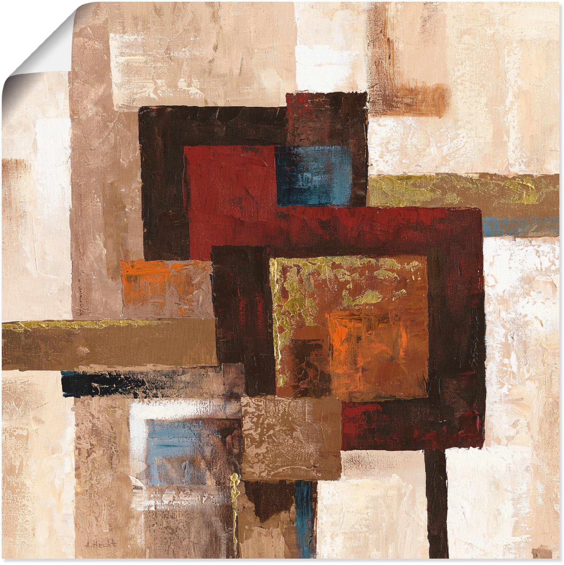 Artland Wandbild »Karos Abstrakt II«, Muster, (1 St.), als Leinwandbild, Poster in verschied. Grössen von Artland