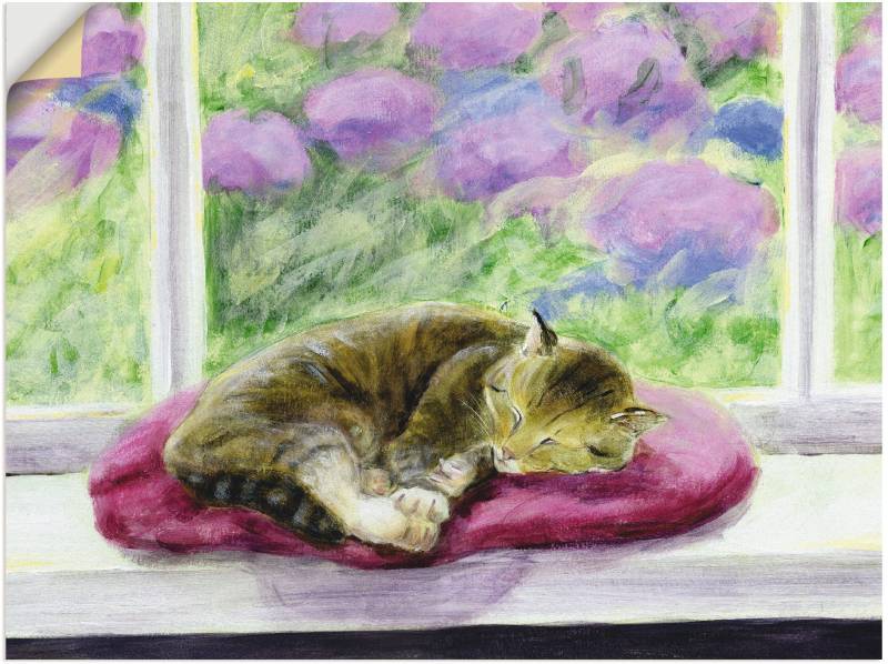 Artland Wandbild »Katze auf Gartenfensterbank«, Haustiere, (1 St.), als Poster, Wandaufkleber in verschied. Grössen von Artland