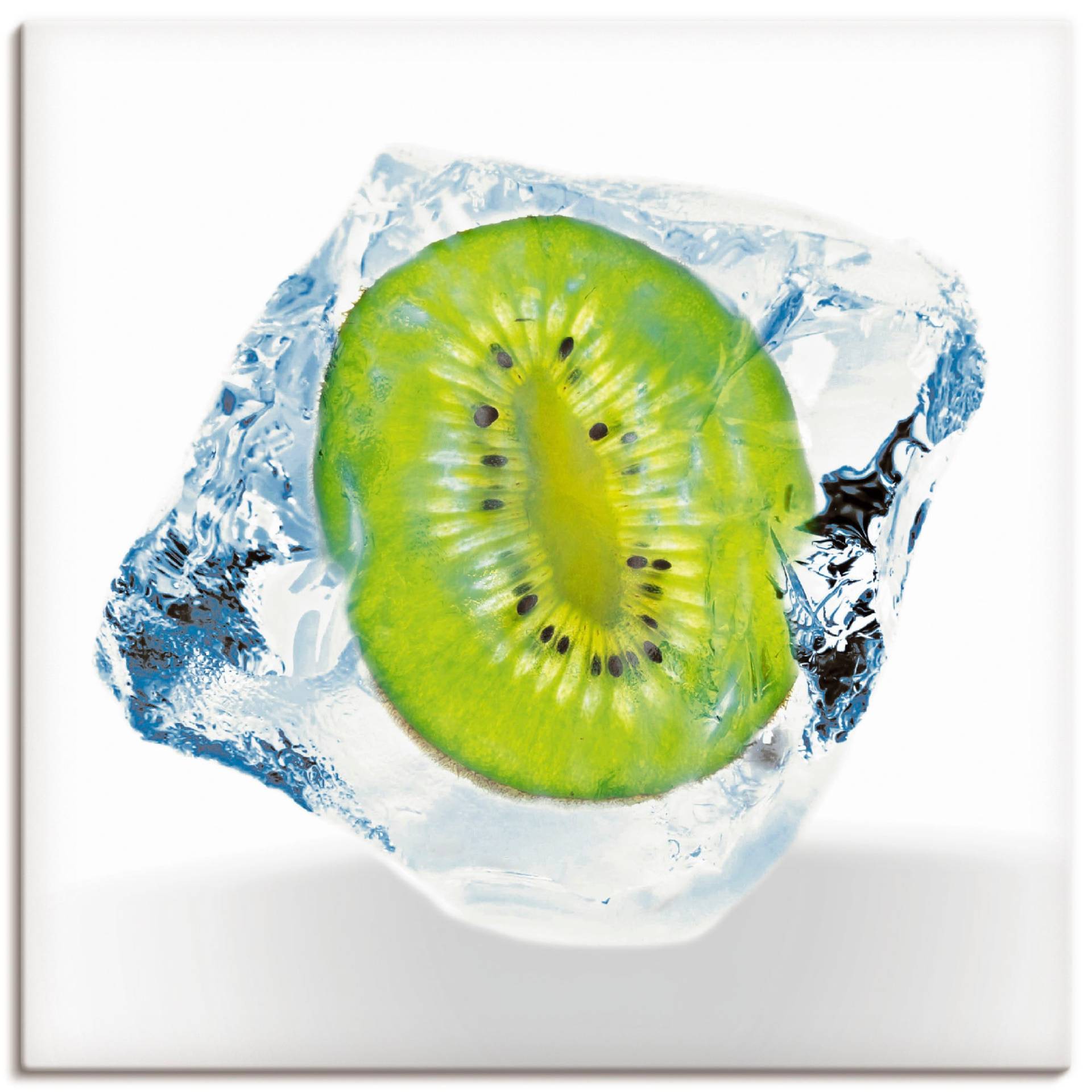Artland Leinwandbild »Kiwi im Eiswürfel«, Lebensmittel, (1 St.), auf Keilrahmen gespannt von Artland