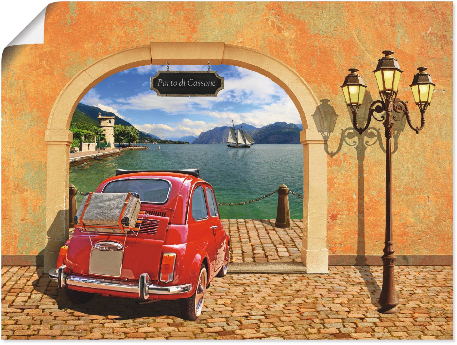 Artland Wandbild »Kleiner italienischer Hafen«, Auto, (1 St.) von Artland