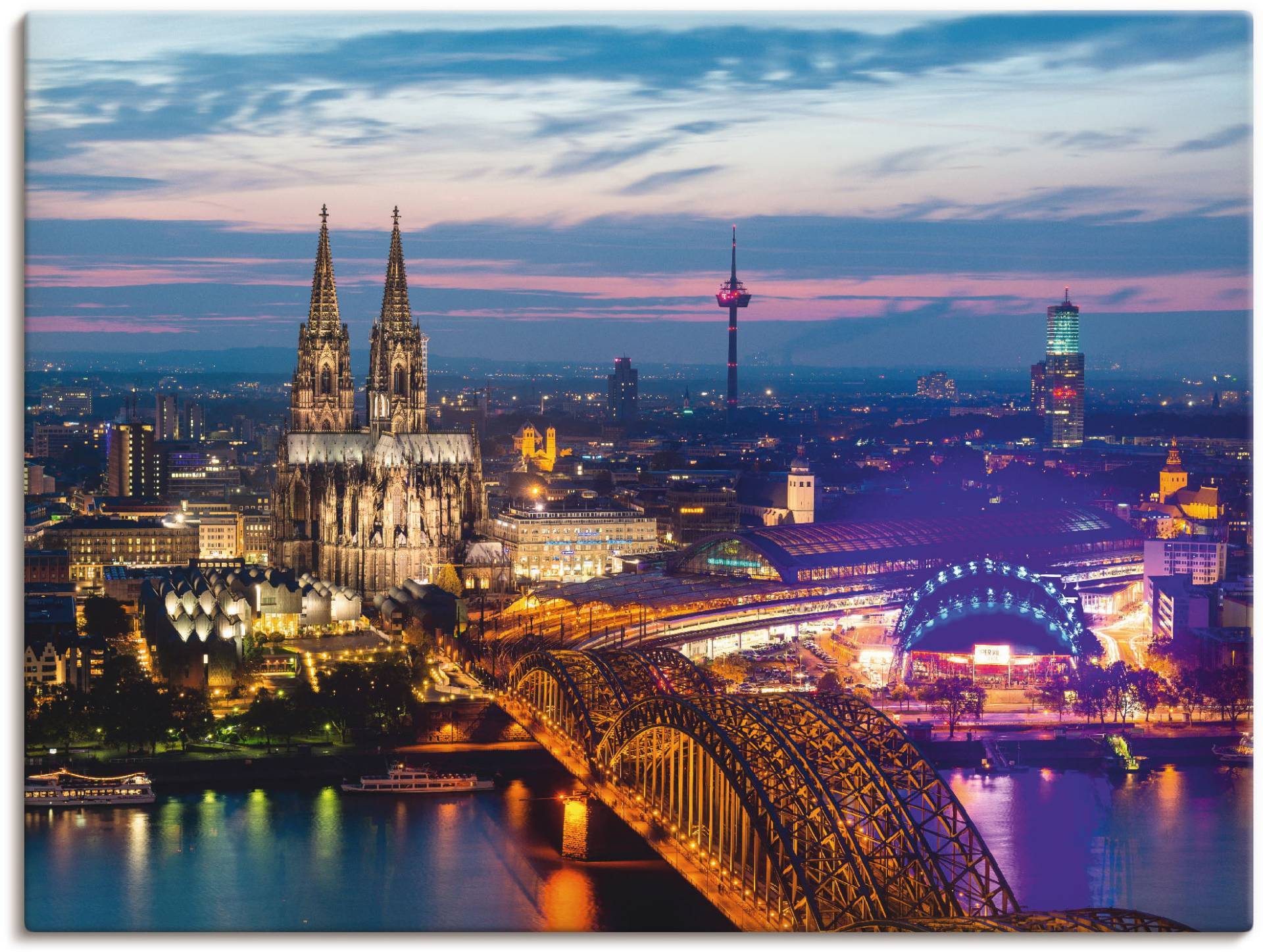 Artland Wandbild »Köln Panorama am Abend«, Deutschland, (1 St.) von Artland