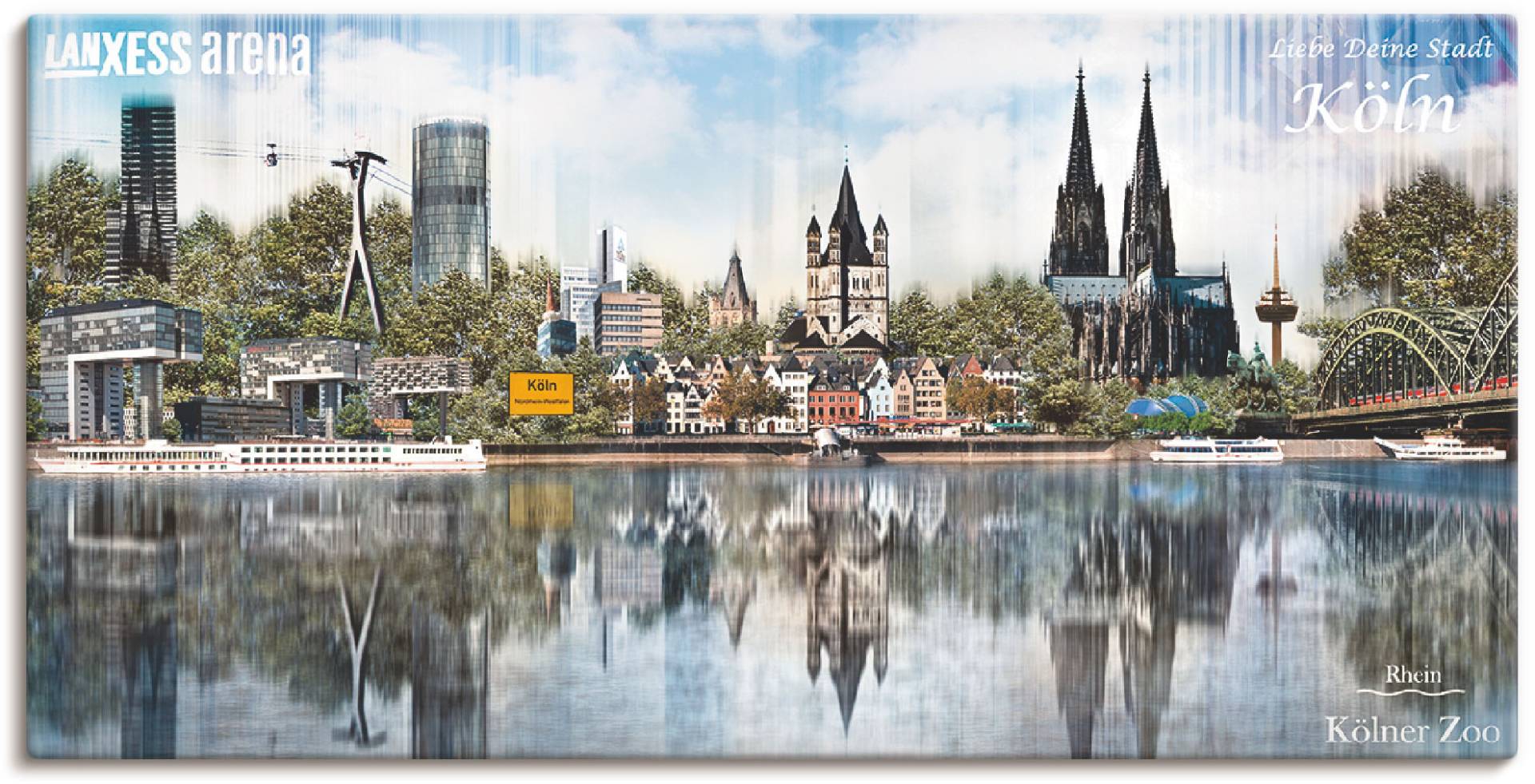 Artland Leinwandbild »Köln Skyline Abstrakte Collage 20«, Deutschland, (1 St.) von Artland