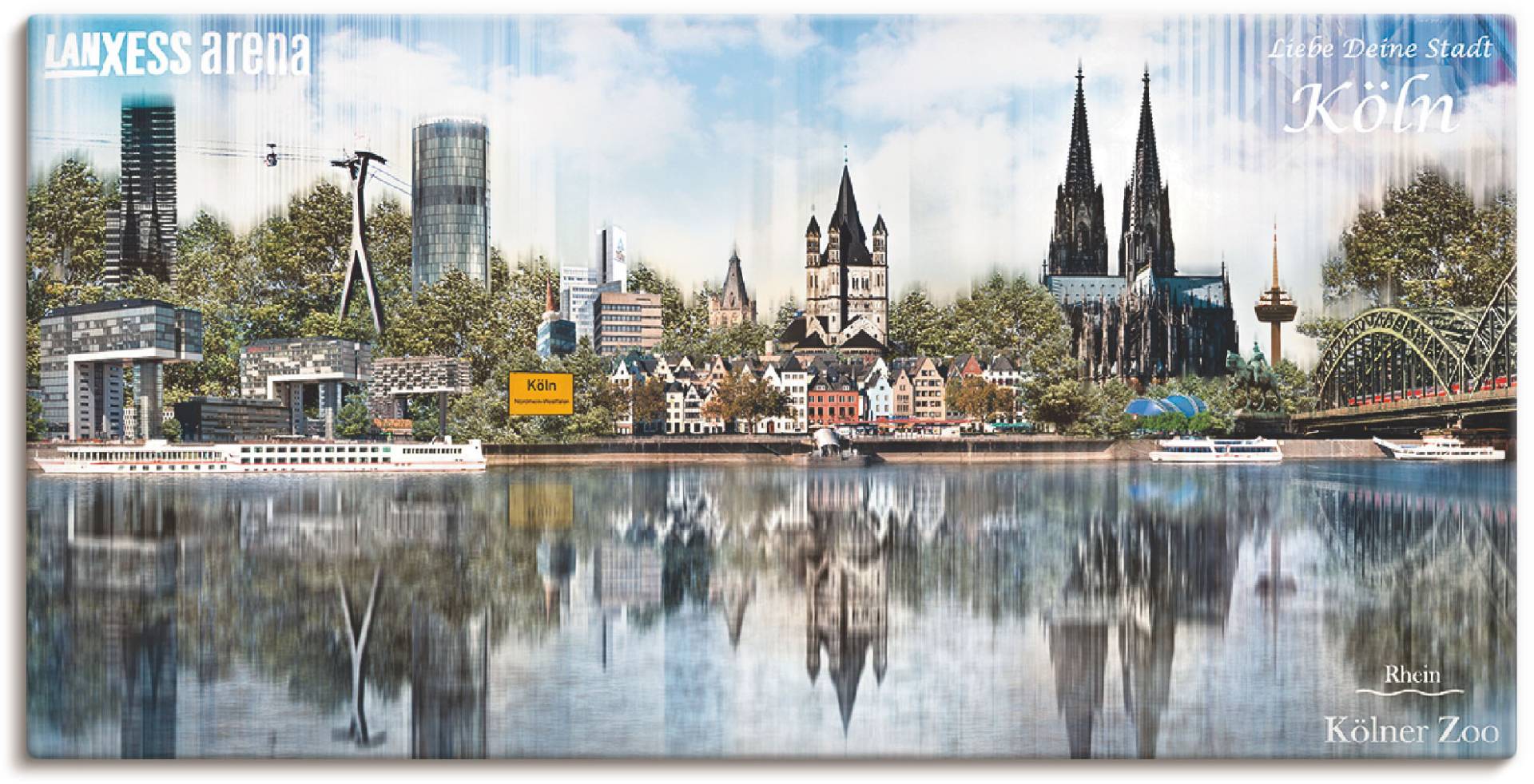 Artland Leinwandbild »Köln Skyline Abstrakte Collage 20«, Deutschland, (1 St.), auf Keilrahmen gespannt von Artland
