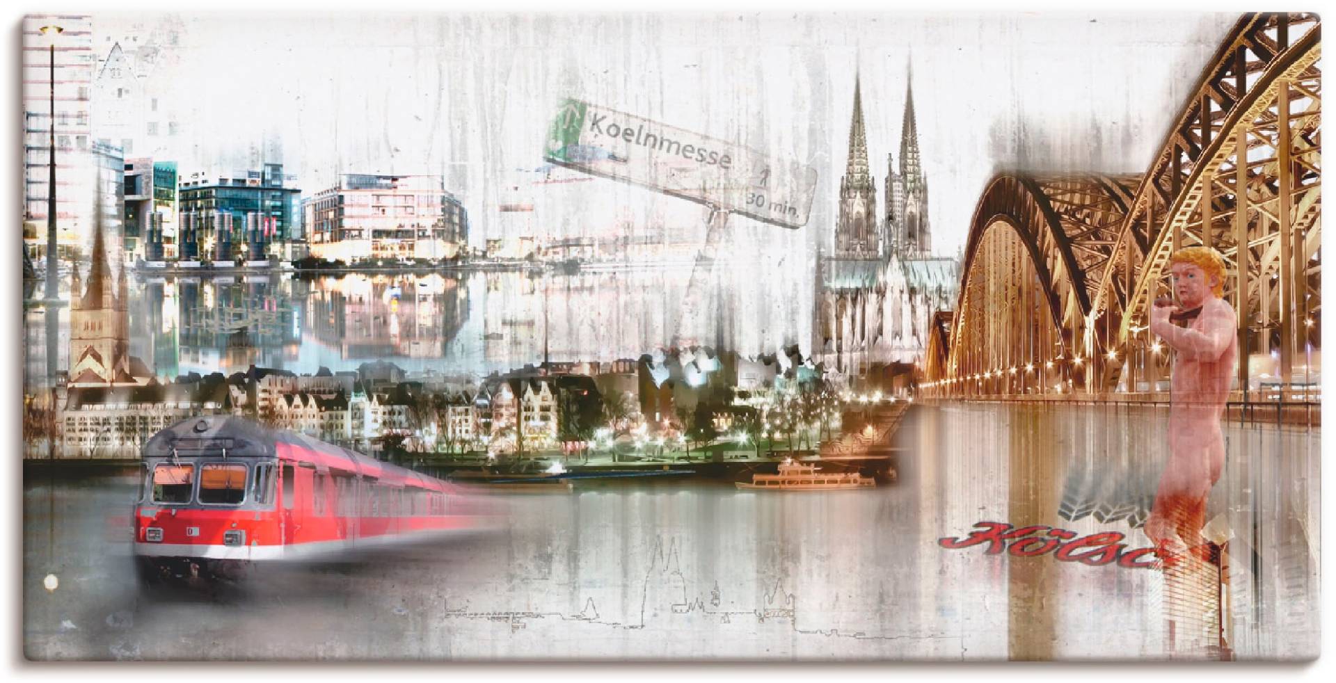 Artland Wandbild »Köln Skyline Collage I«, Deutschland, (1 St.) von Artland