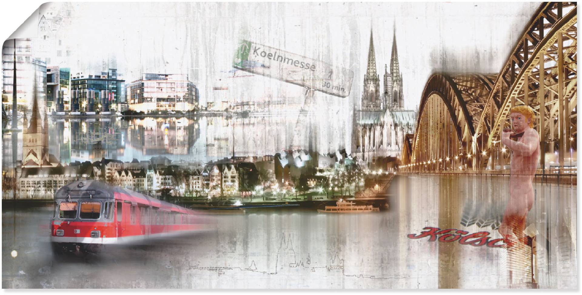 Artland Wandbild »Köln Skyline Collage I«, Deutschland, (1 St.), als Leinwandbild, Poster in verschied. Grössen von Artland